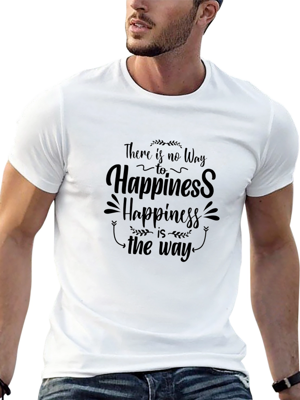 Happiness Is The Way Black T-Shirt