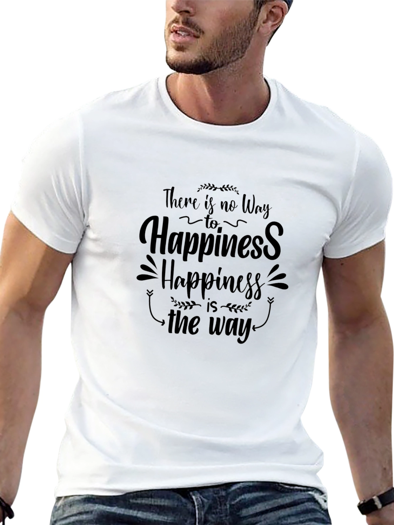 Happiness Is The Way Black T-Shirt