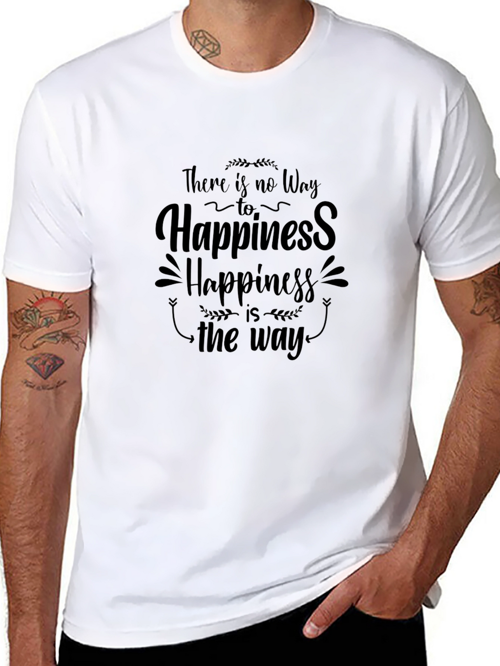 Happiness Is The Way Black T-Shirt