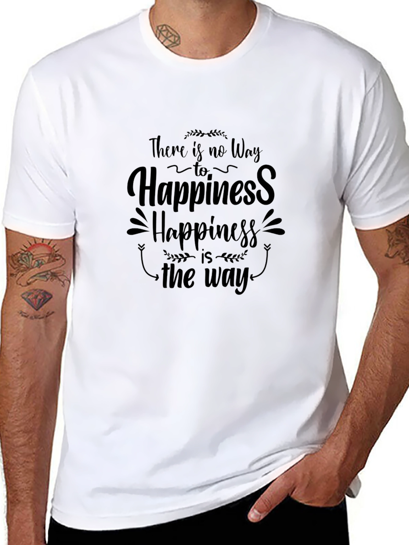 Happiness Is The Way Black T-Shirt