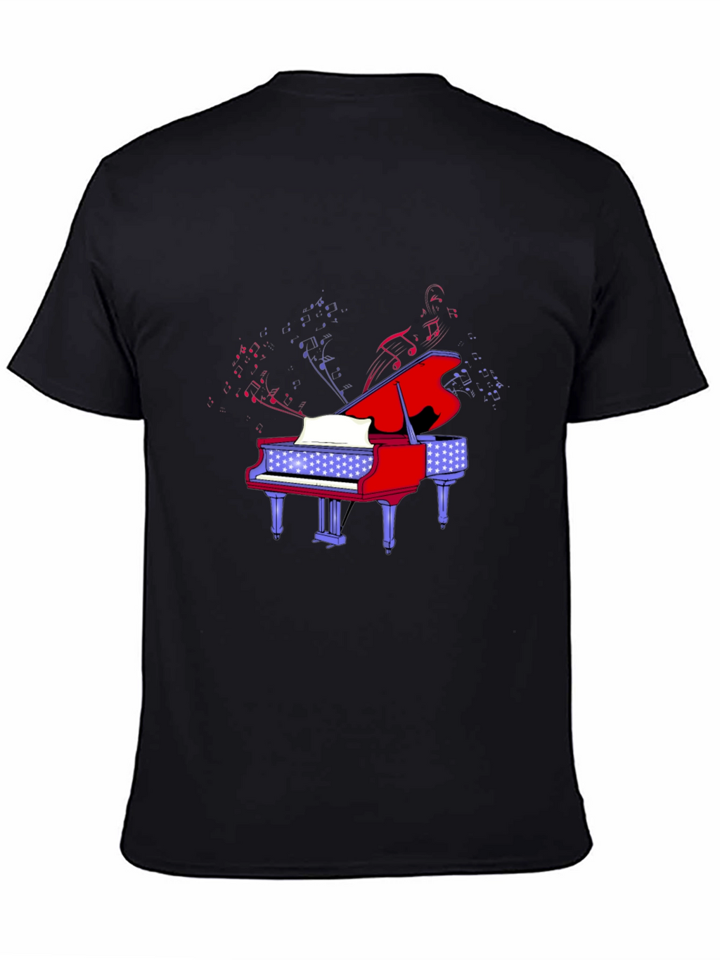 Piano Music Graphic Tee - Black