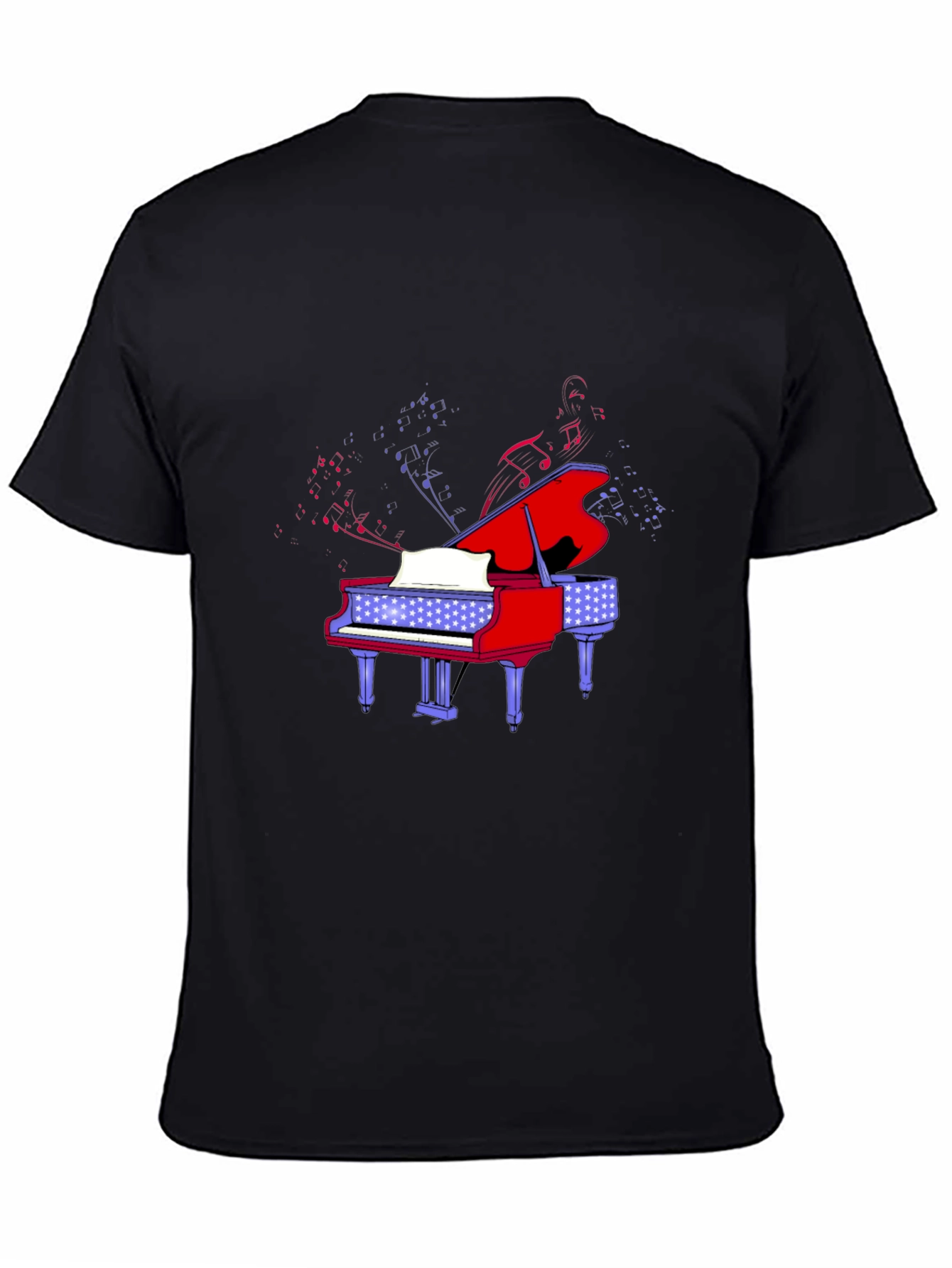 Piano Music Graphic Tee - Black