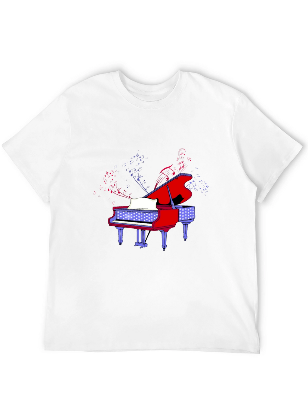 Piano Music Graphic Tee - Black
