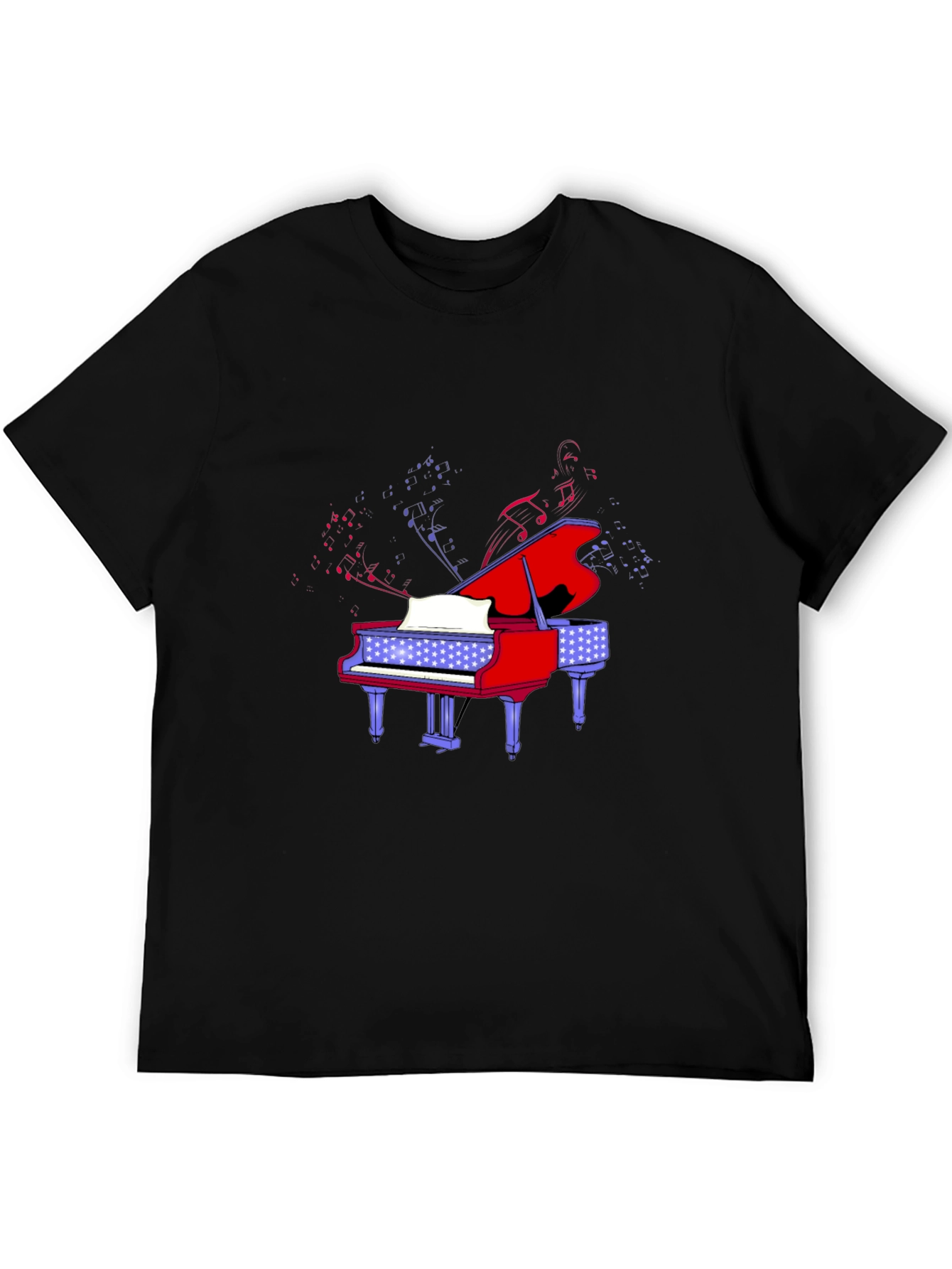 Piano Music Graphic Tee - Black