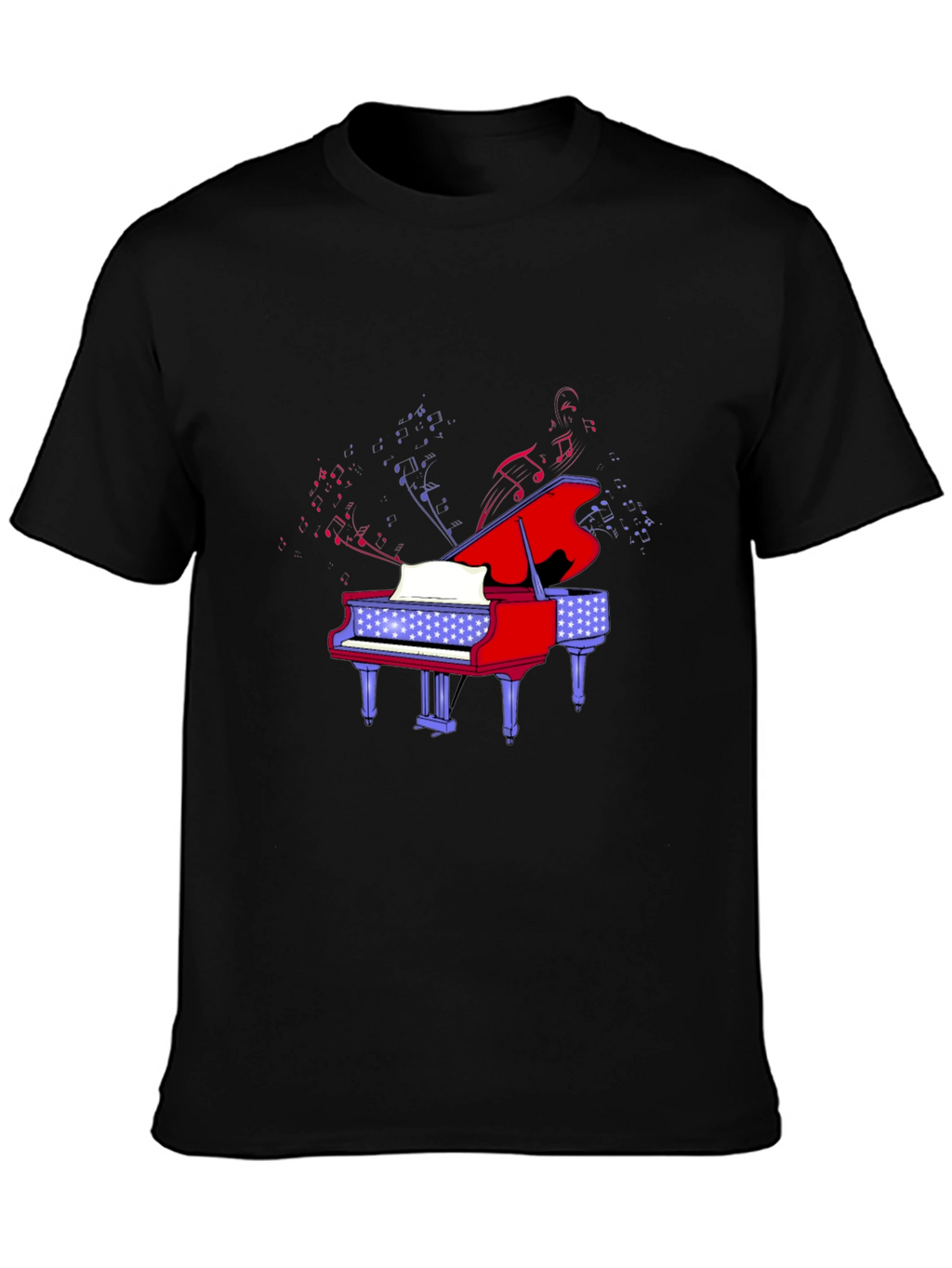 Piano Music Graphic Tee - Black