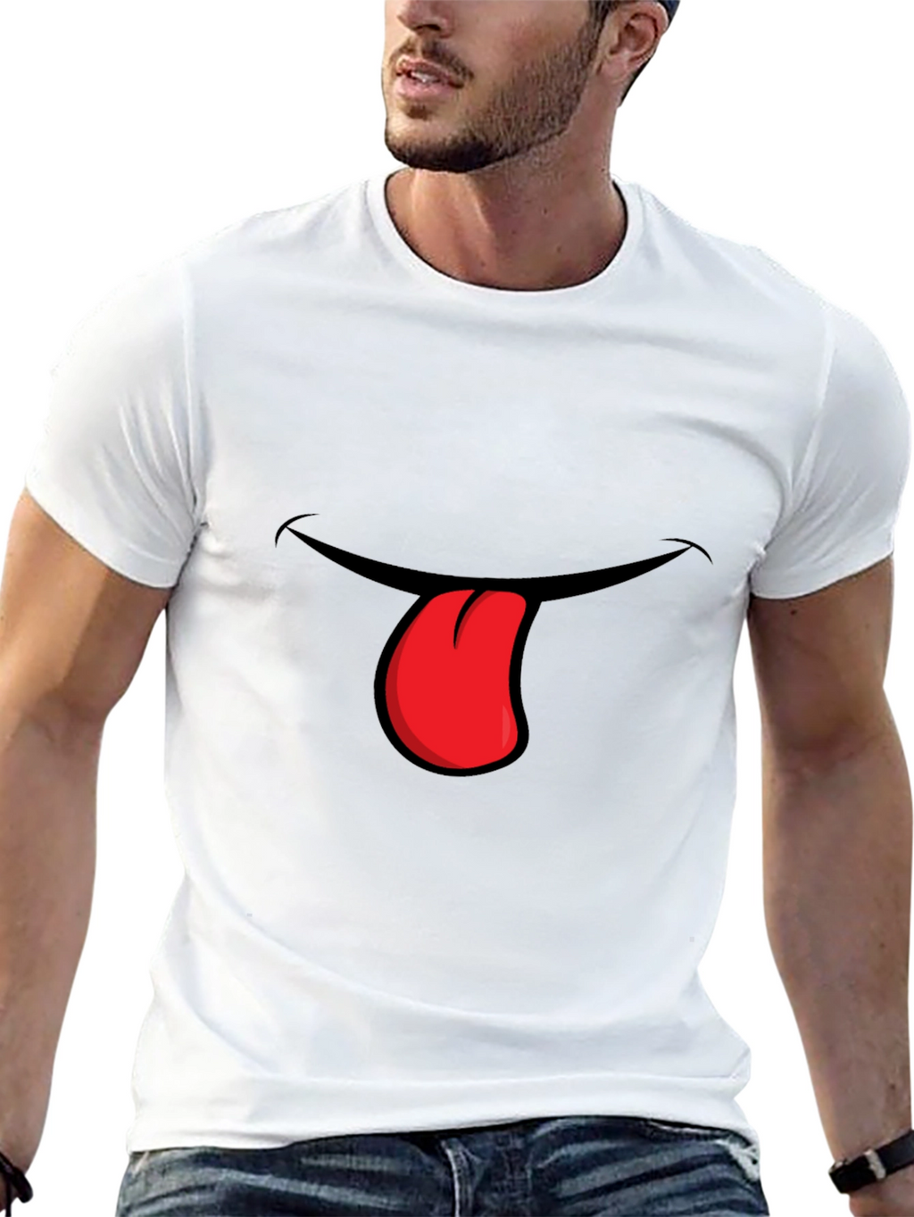 Funny Tongue Out Graphic T-Shirt
