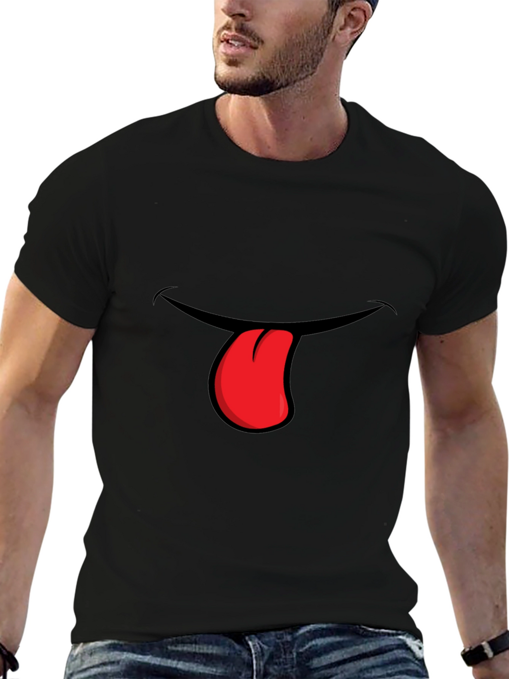 Funny Tongue Out Graphic T-Shirt