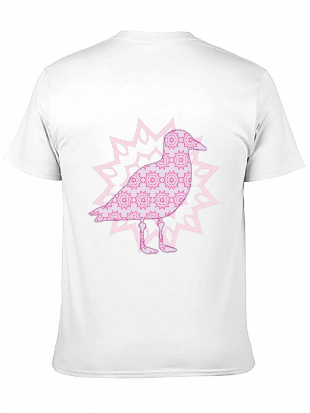 Bird Mandala Graphic Tee - Black Cotton Casual Top