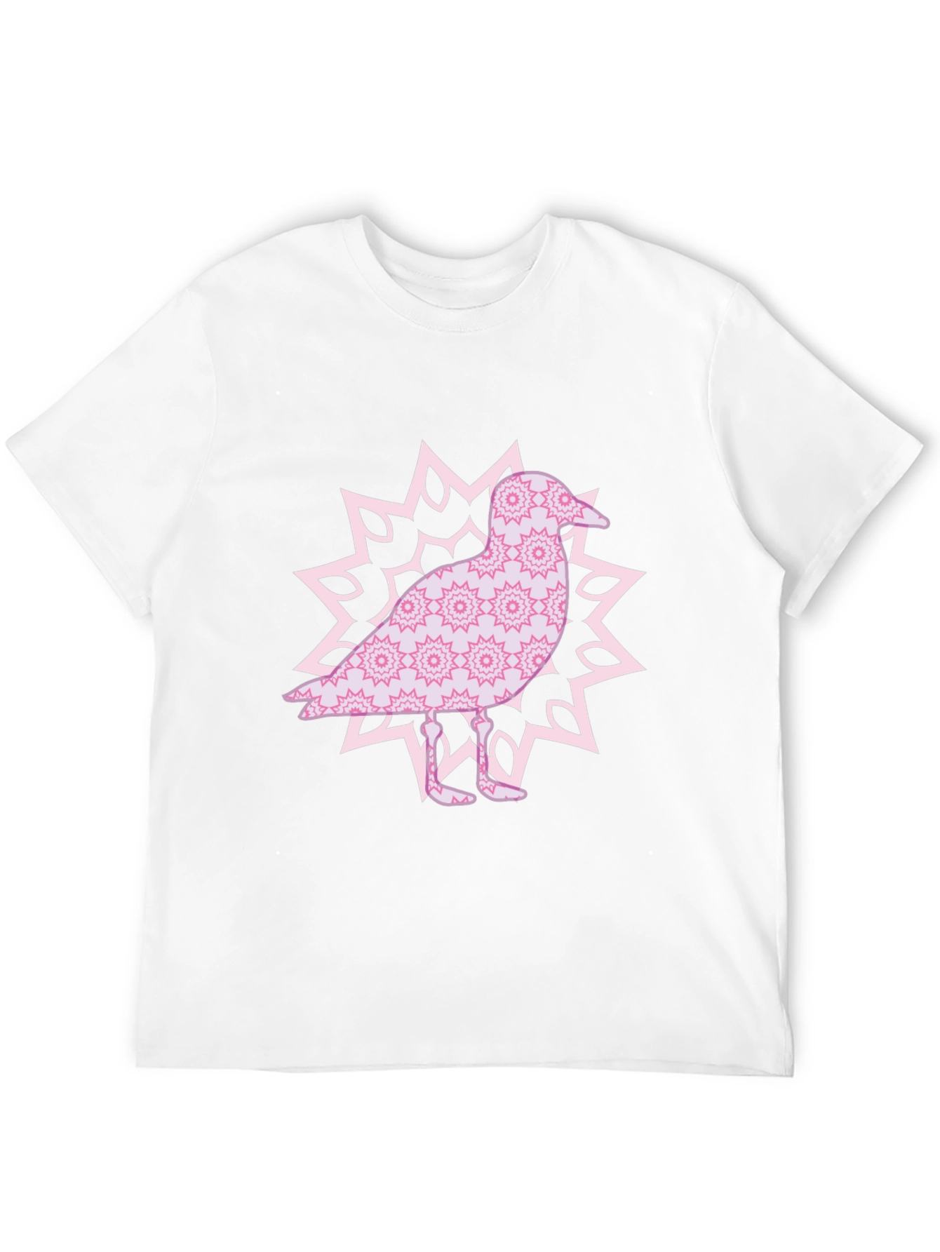 Bird Mandala Graphic Tee - Black Cotton Casual Top