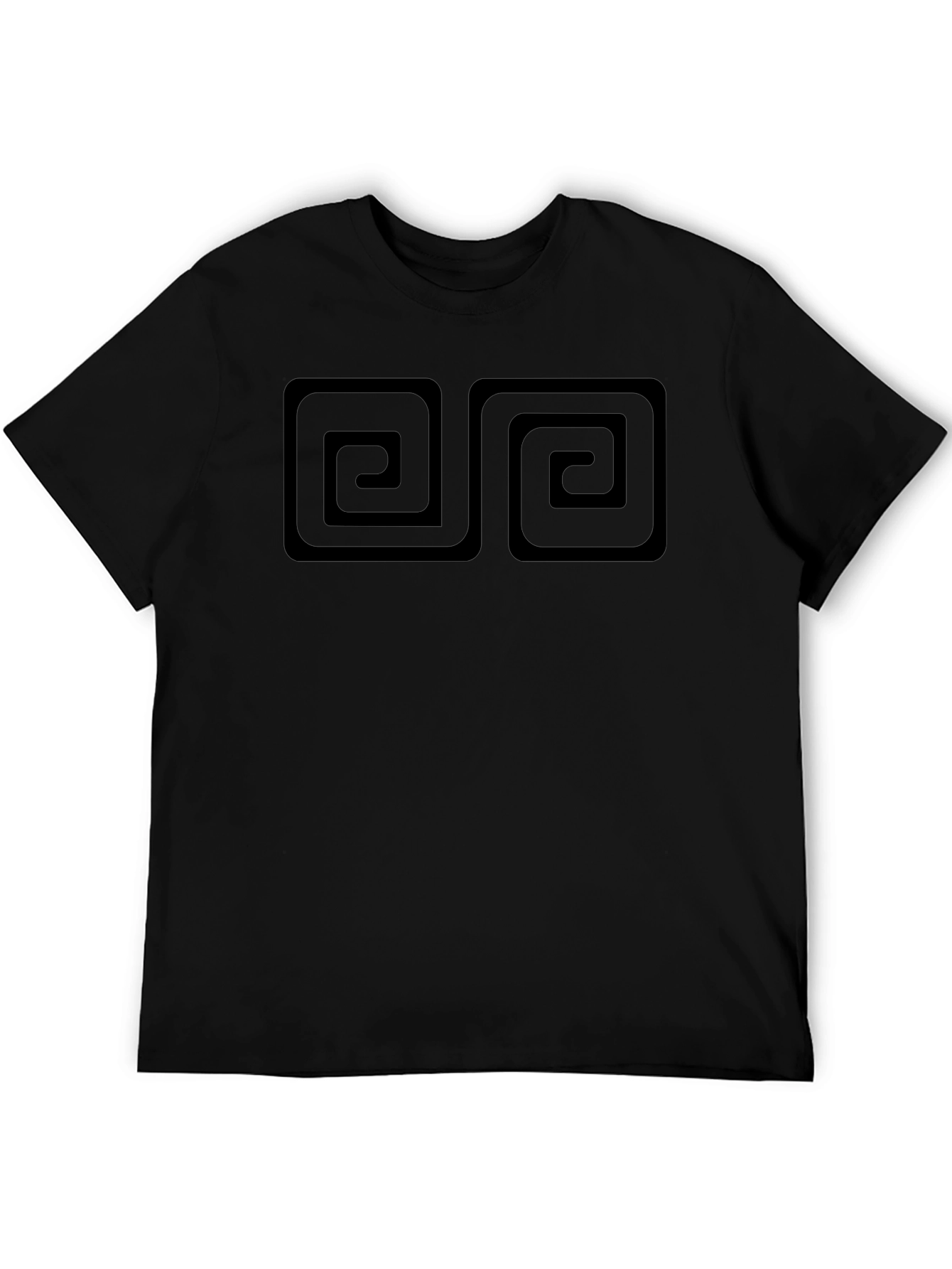 Black T-Shirt with Double Spiral Design