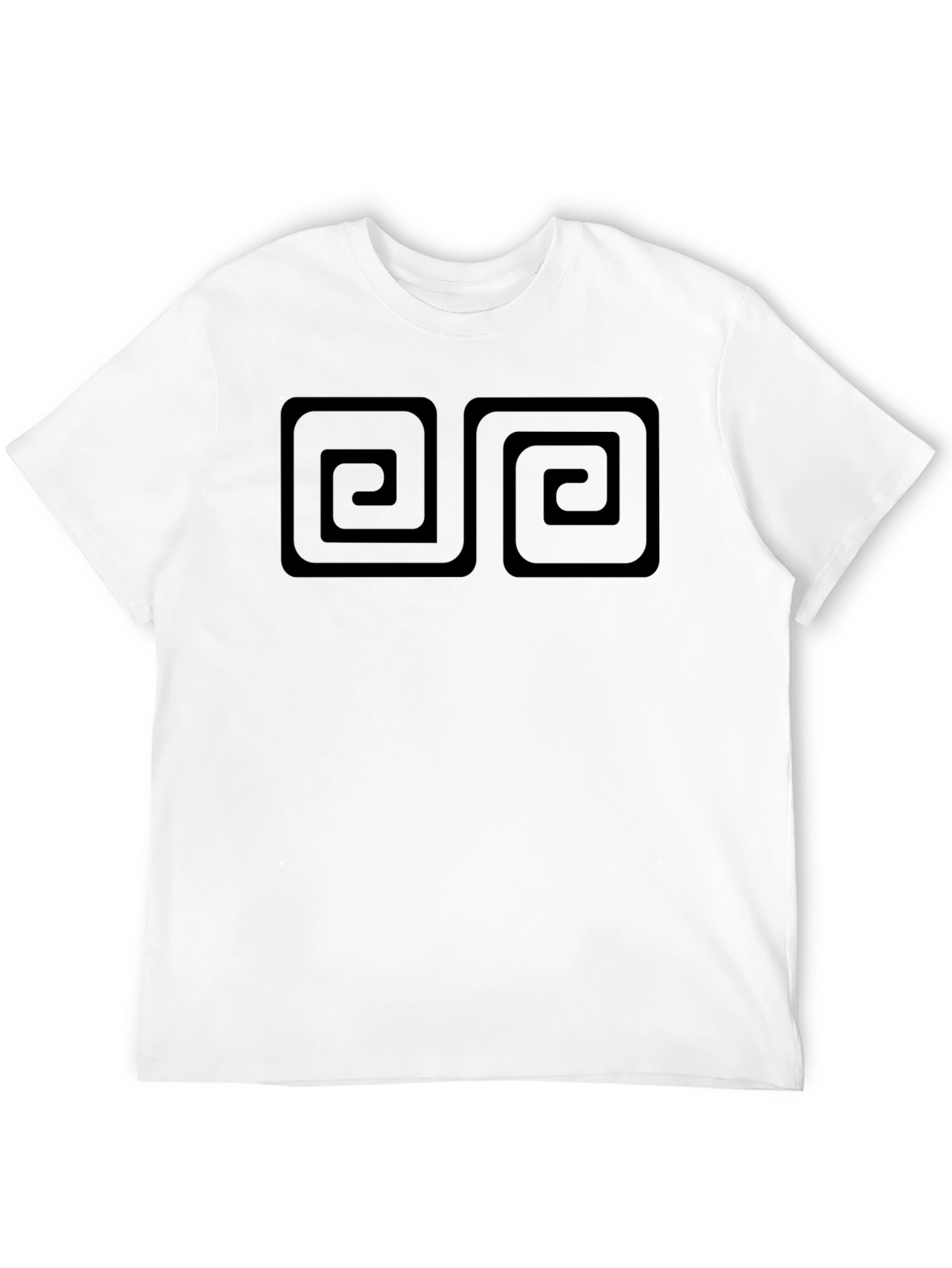 Black T-Shirt with Double Spiral Design