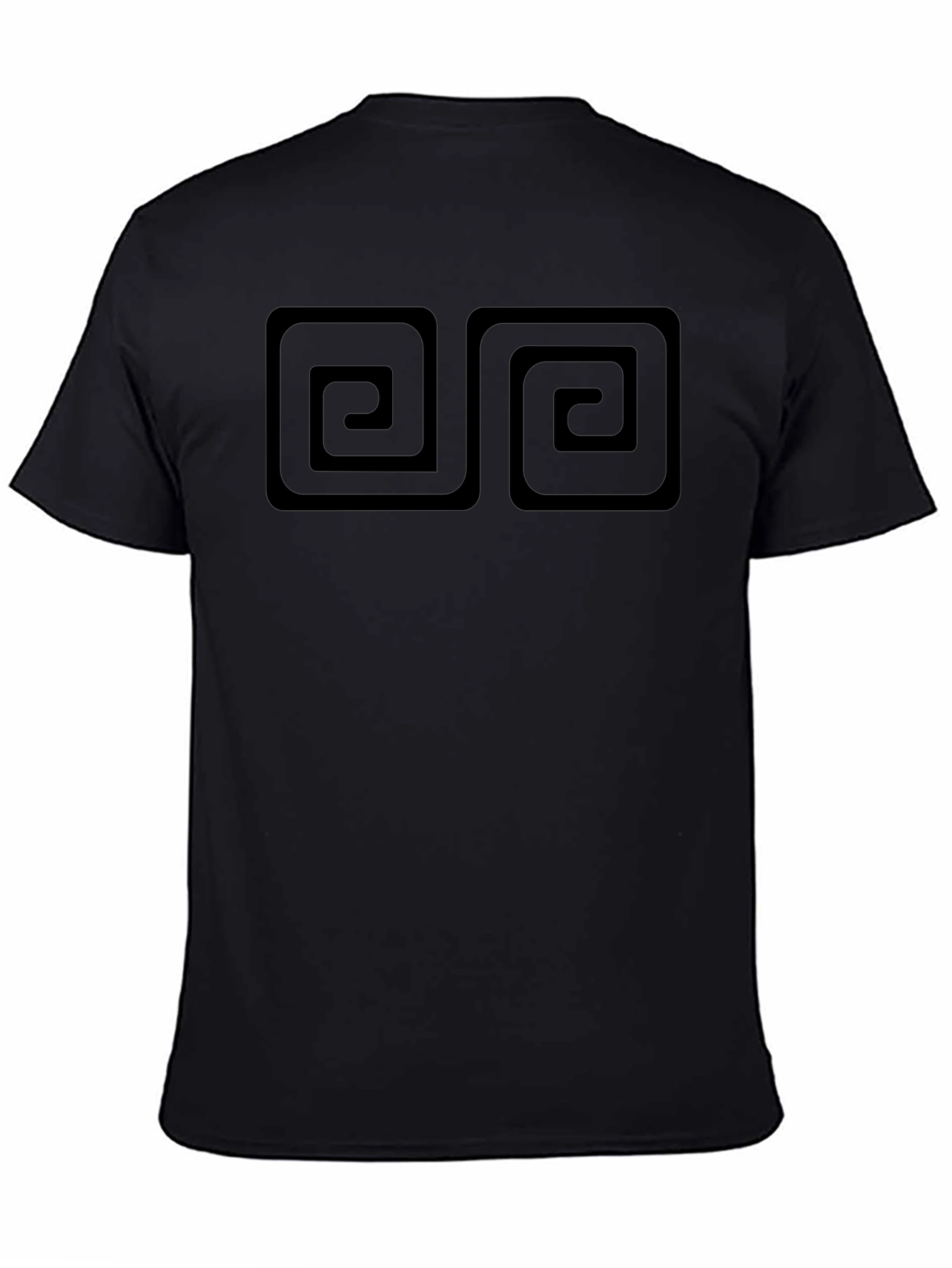 Black T-Shirt with Double Spiral Design