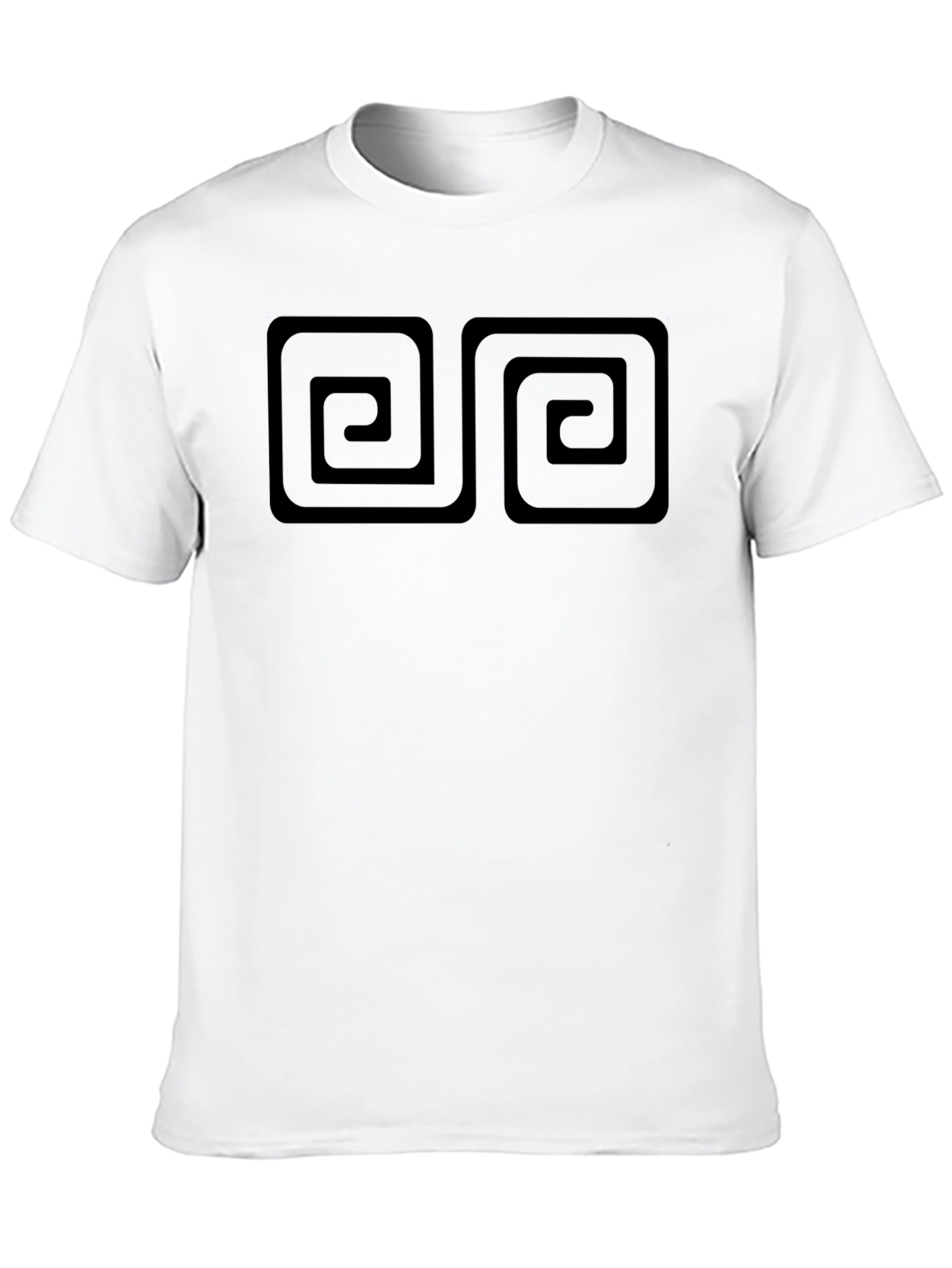 Black T-Shirt with Double Spiral Design
