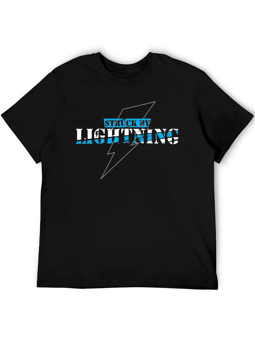 Struck By Lightning Graphic Tee - Black Cotton T-Shirt