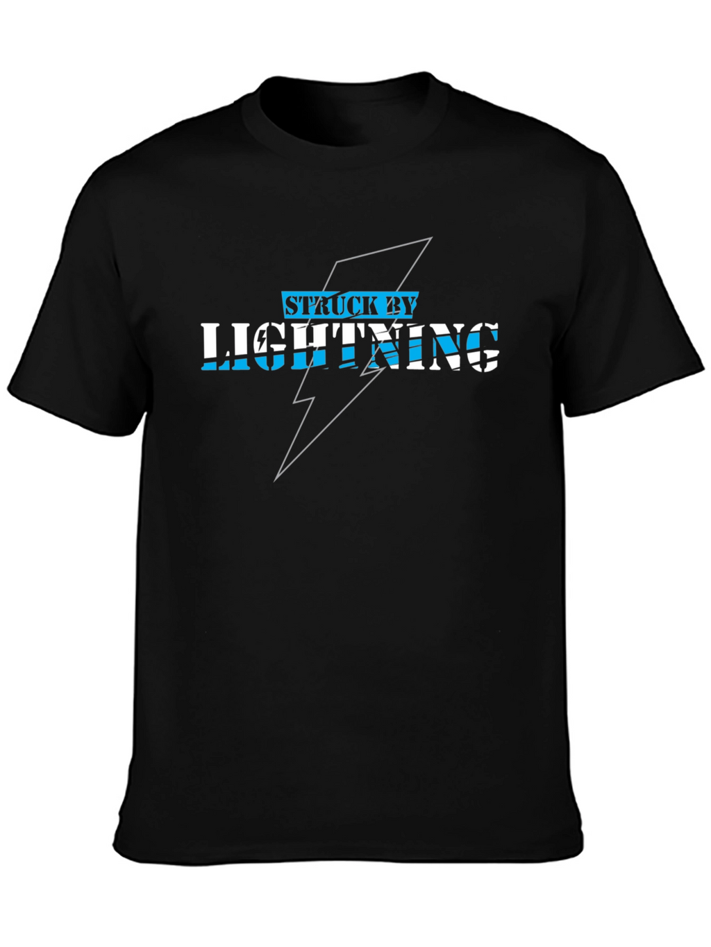 Struck By Lightning Graphic Tee - Black Cotton T-Shirt