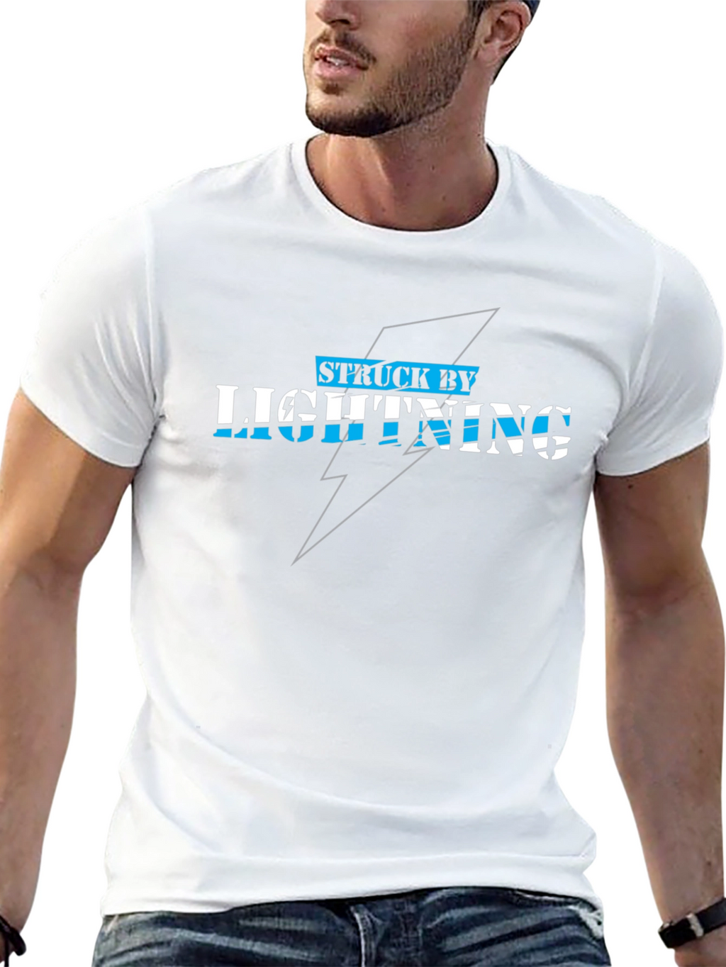 Struck By Lightning Graphic Tee - Black Cotton T-Shirt