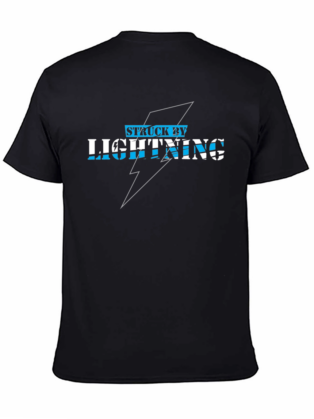 Struck By Lightning Graphic Tee - Black Cotton T-Shirt
