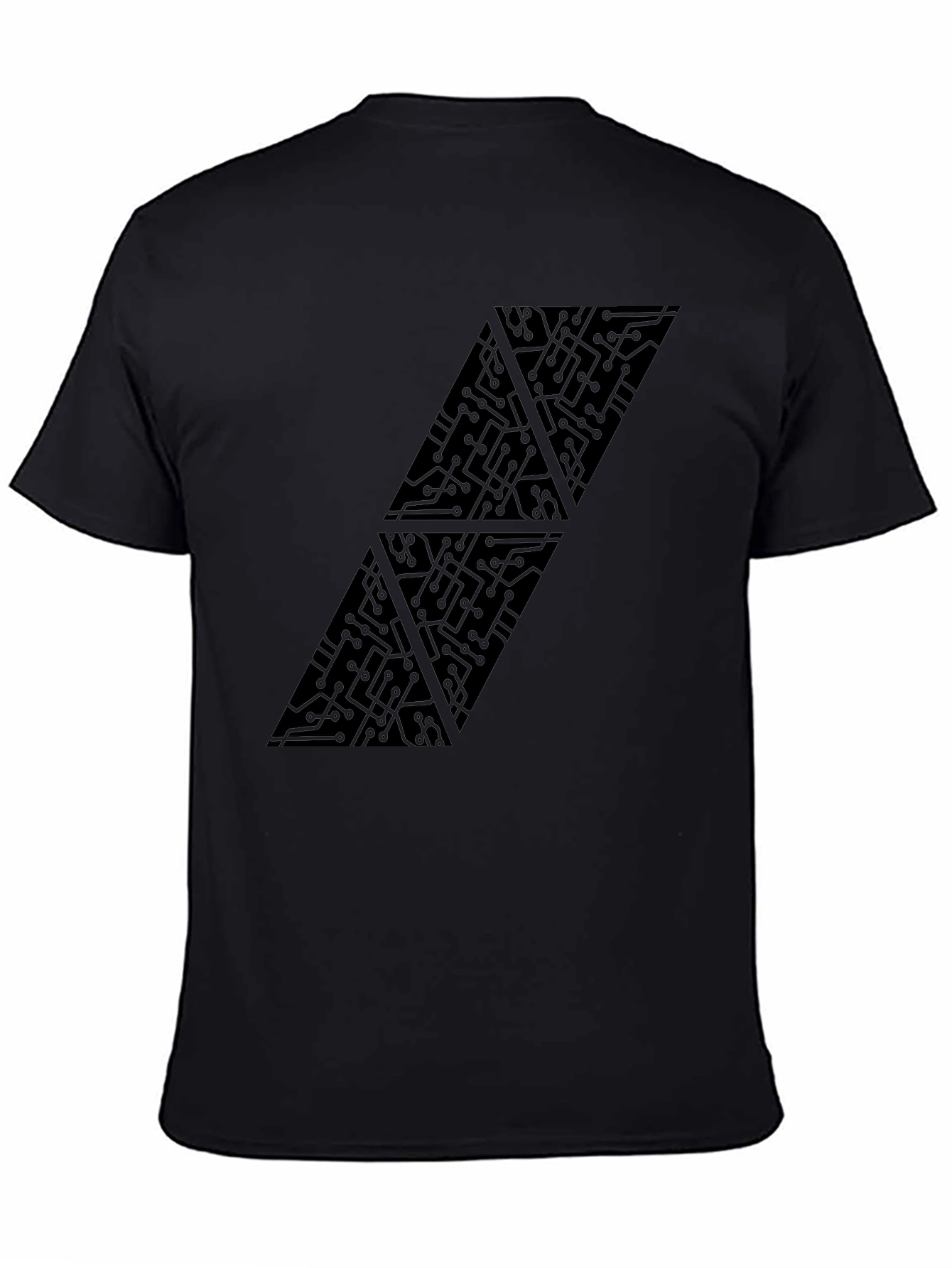Tech Circuit Triangle Graphic Black T-Shirt