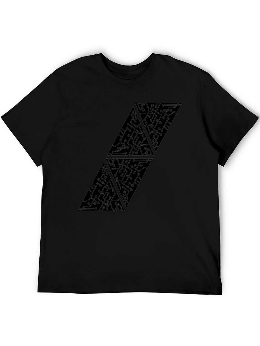 Tech Circuit Triangle Graphic Black T-Shirt