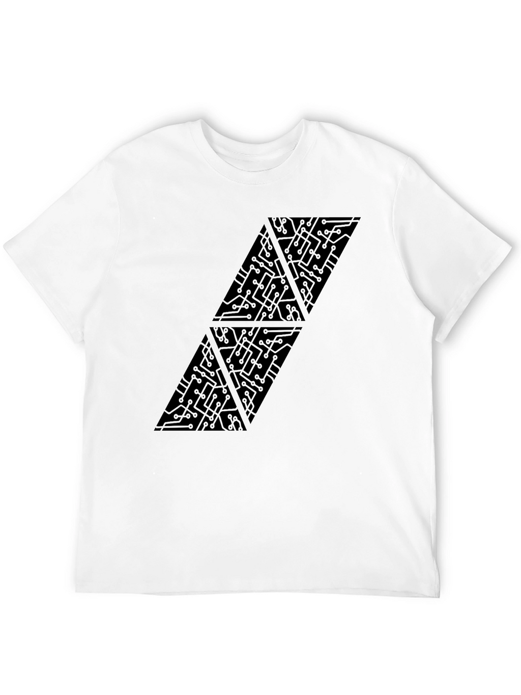 Tech Circuit Triangle Graphic Black T-Shirt