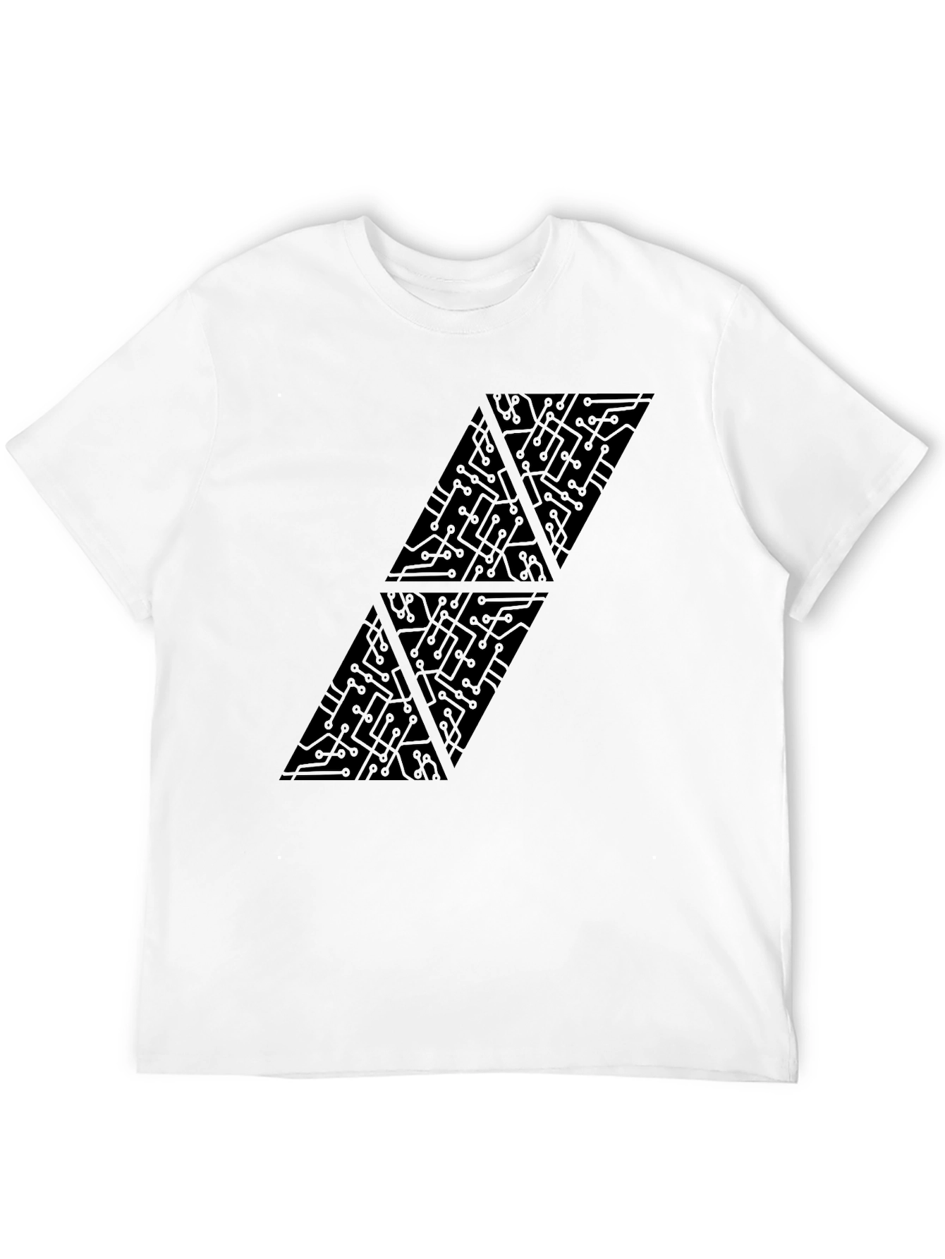 Tech Circuit Triangle Graphic Black T-Shirt