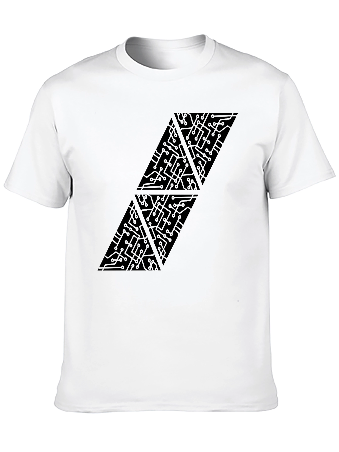 Tech Circuit Triangle Graphic Black T-Shirt