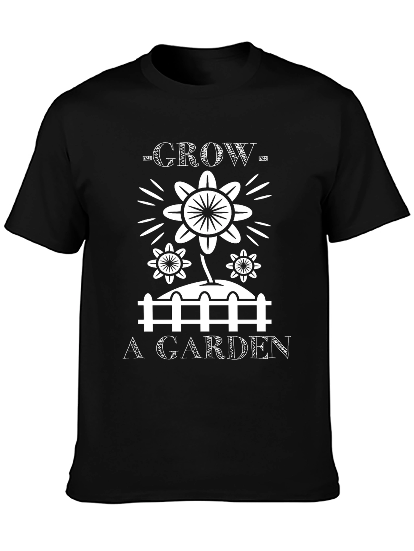 Grow a Garden Black T-Shirt - Floral Graphic Tee