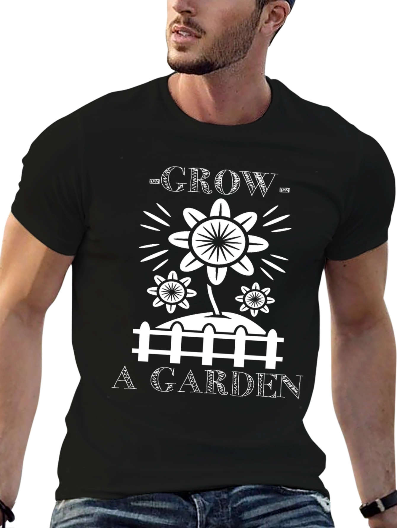 Grow a Garden Black T-Shirt - Floral Graphic Tee