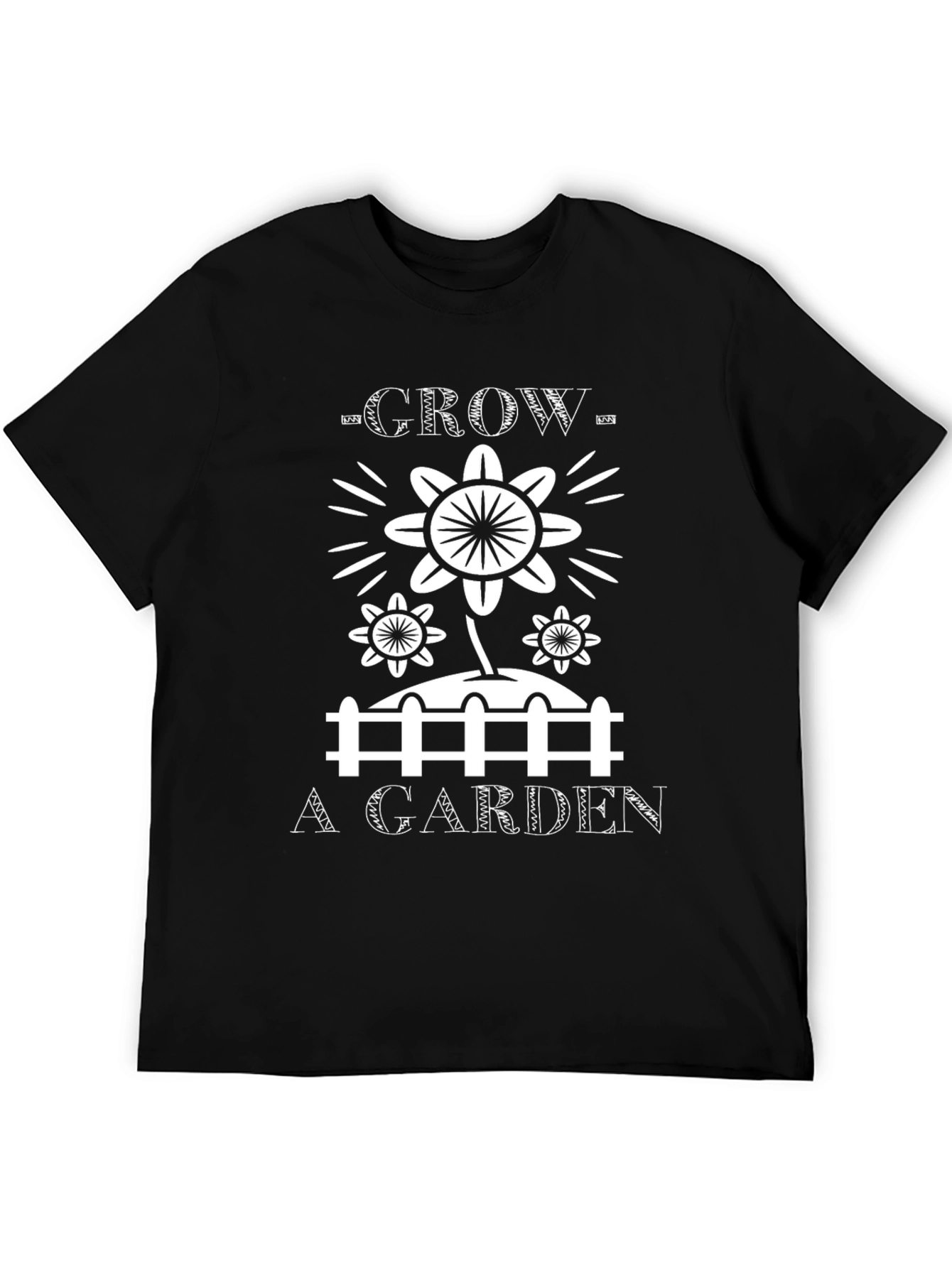 Grow a Garden Black T-Shirt - Floral Graphic Tee