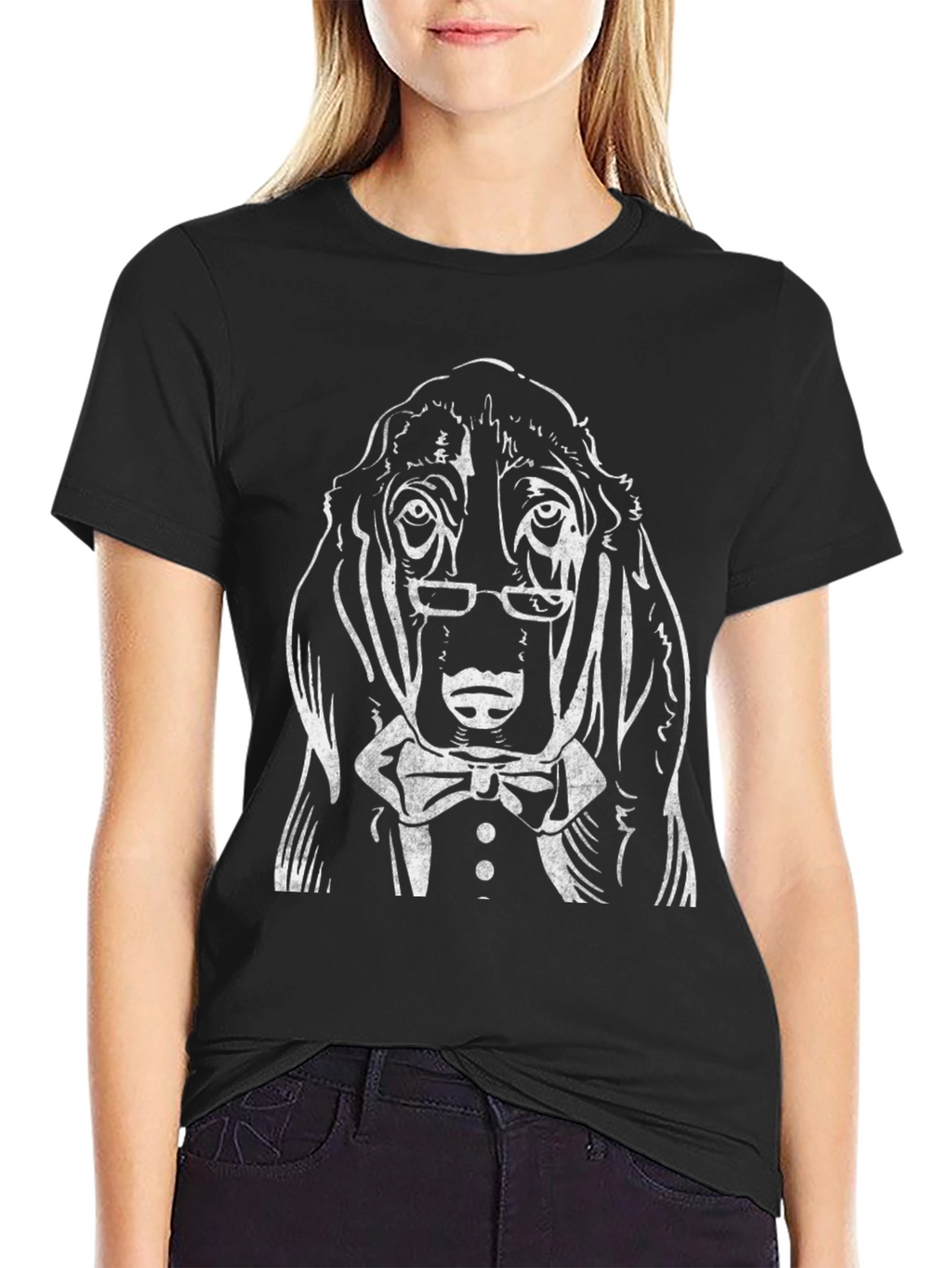 Sophisticated Dog Graphic Tee - Formal Wear