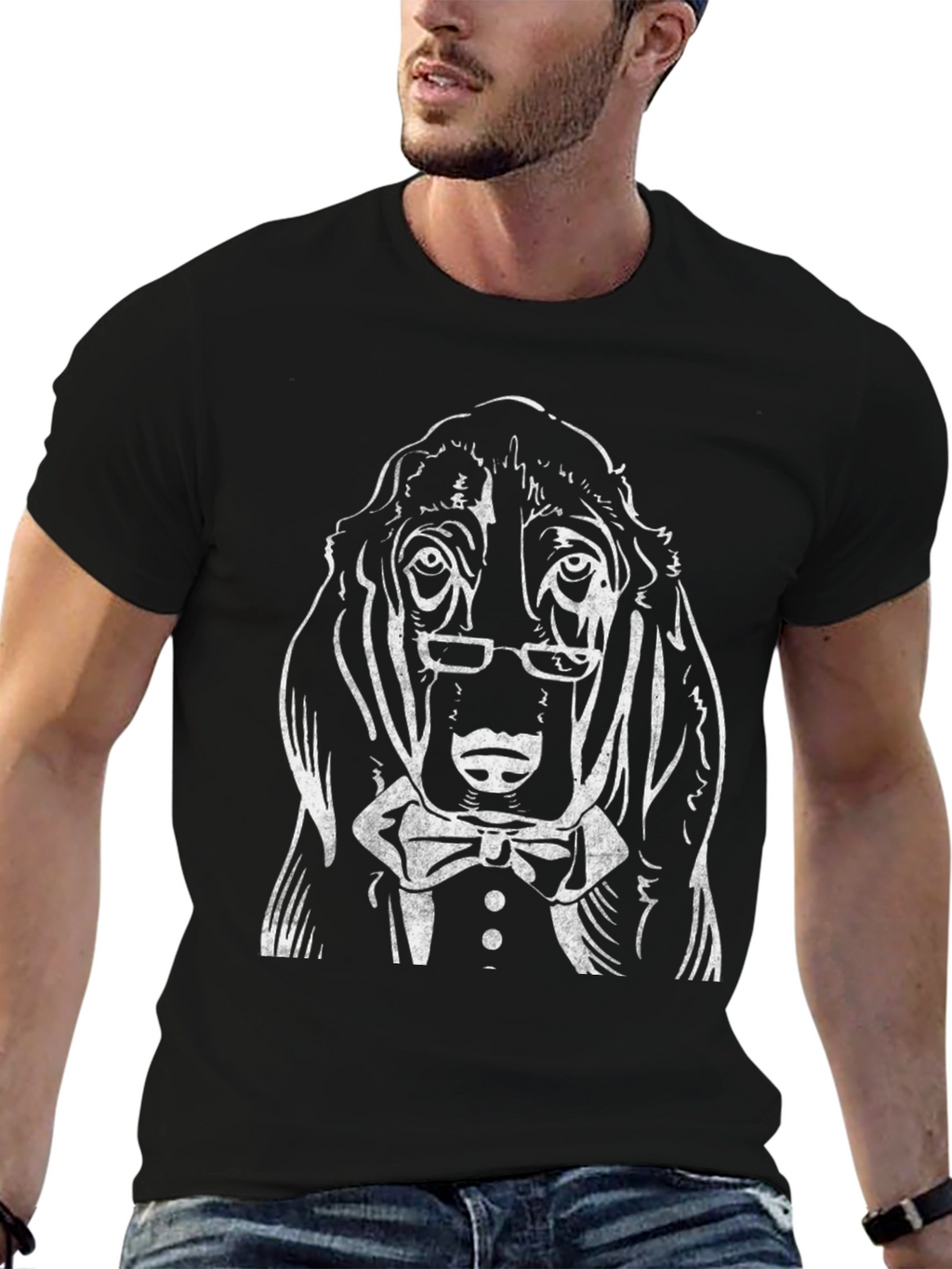 Sophisticated Dog Graphic Tee - Formal Wear