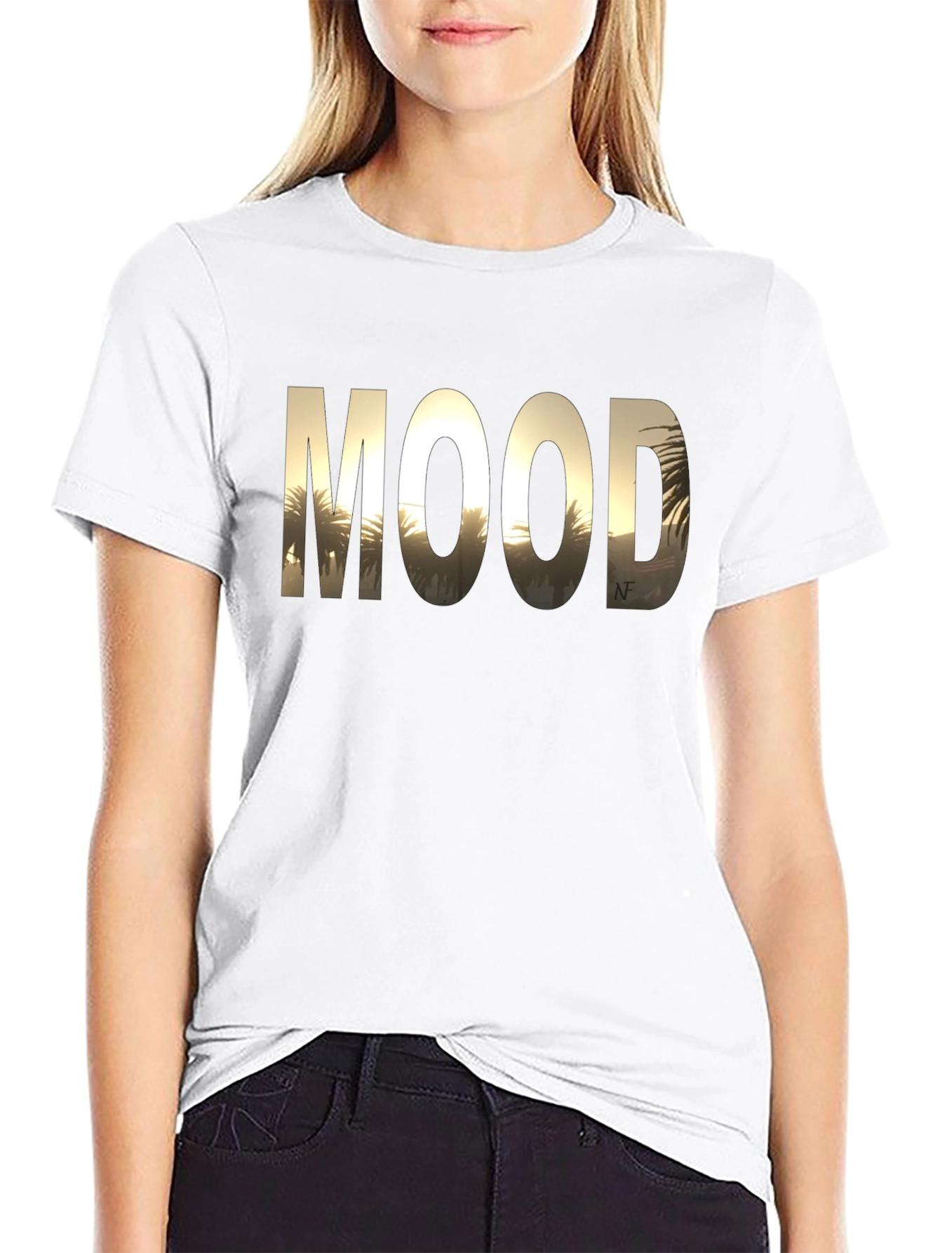 Mood Graphic Print Black T-Shirt