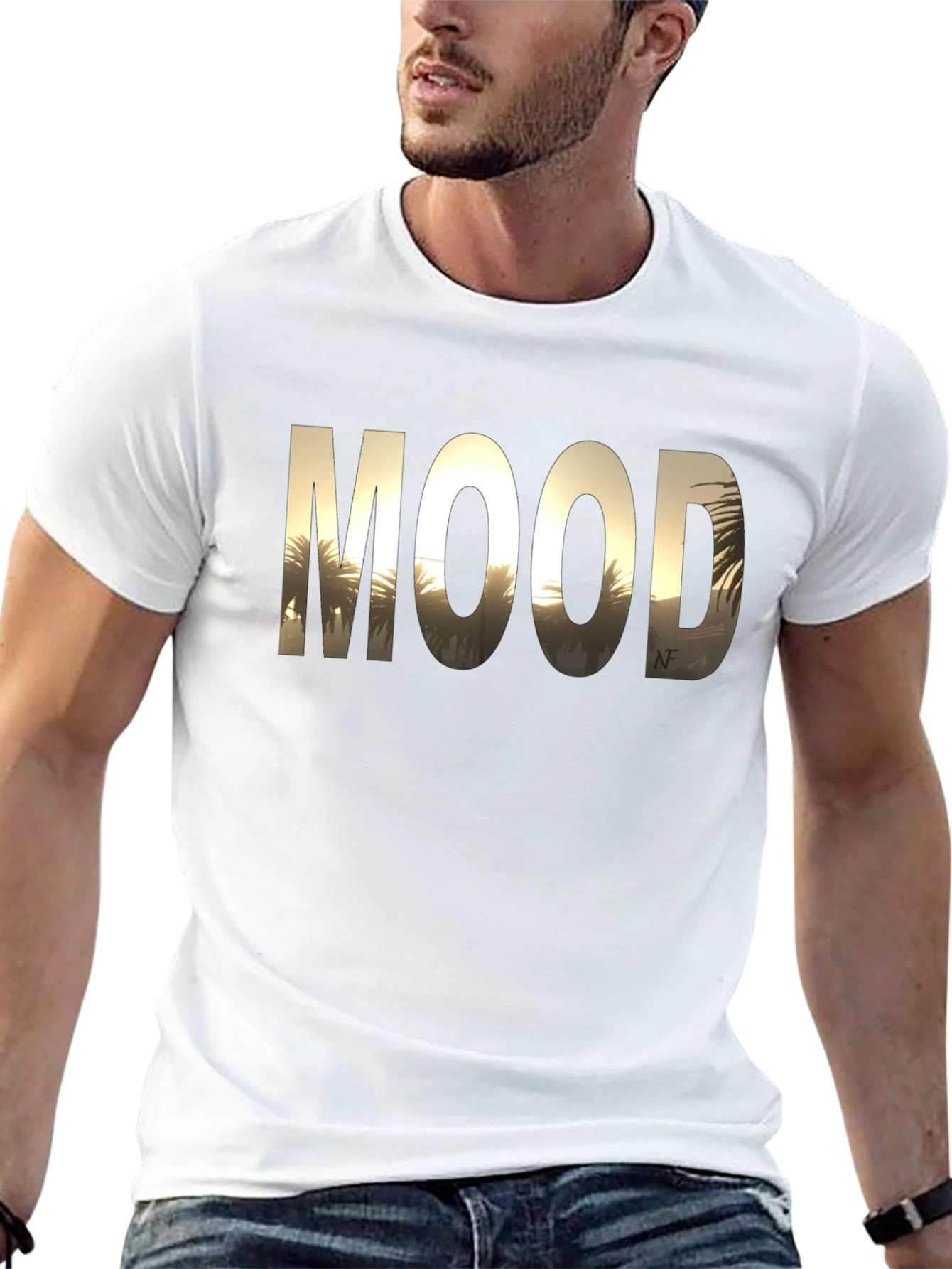 Mood Graphic Print Black T-Shirt