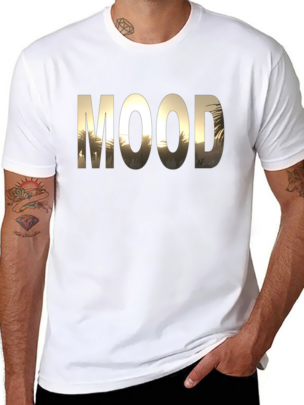Mood Graphic Print Black T-Shirt