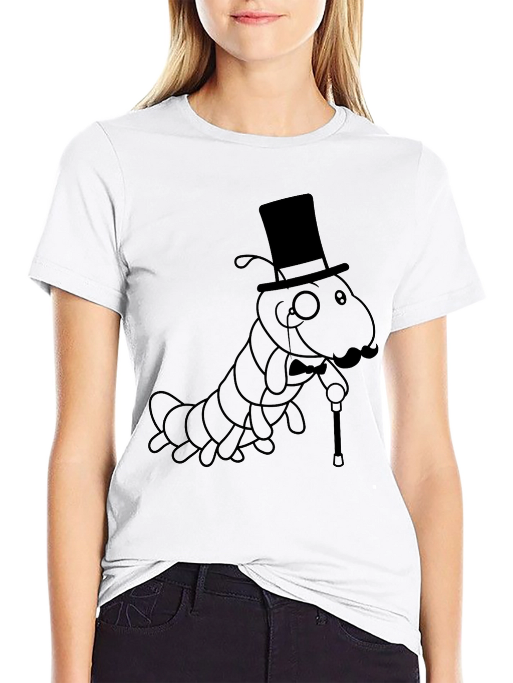 Dapper Caterpillar T-Shirt - Sophisticated Insect Style