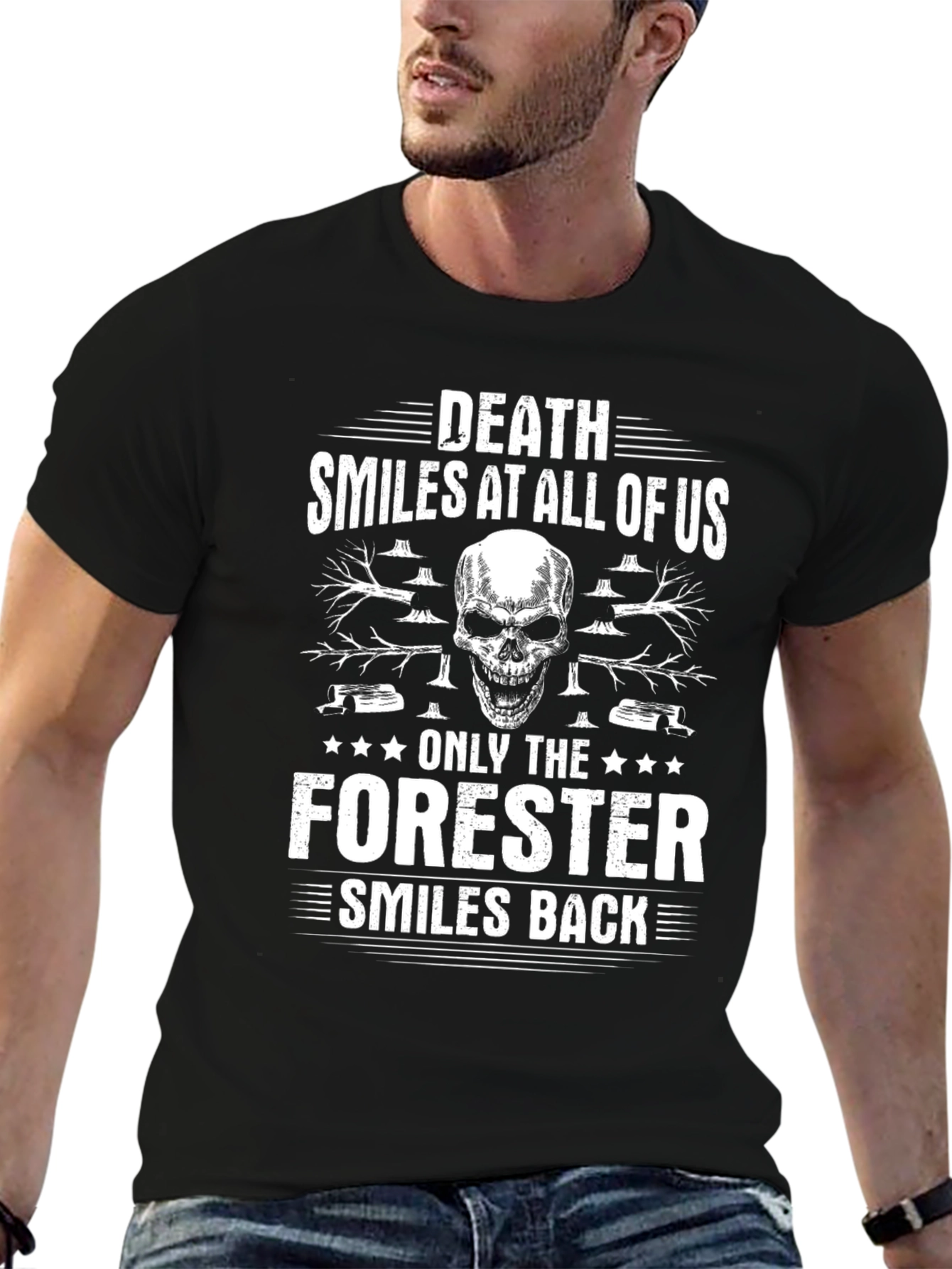 Death Smiles At All Of Us The Forester Smiles Back Black T-Shirt
