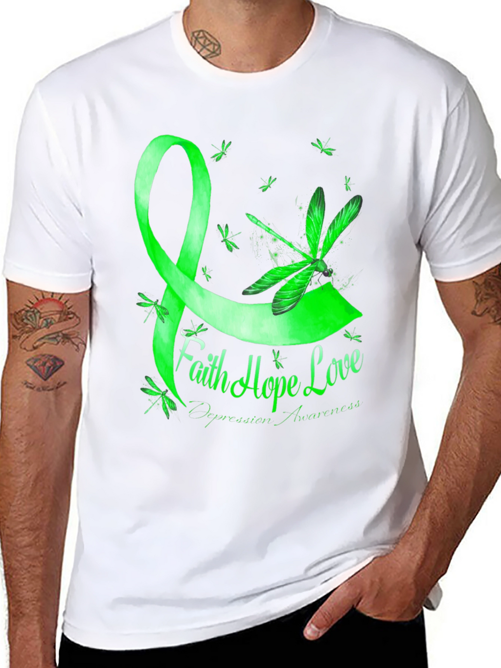 Faith Hope Love Depression Awareness T-Shirt