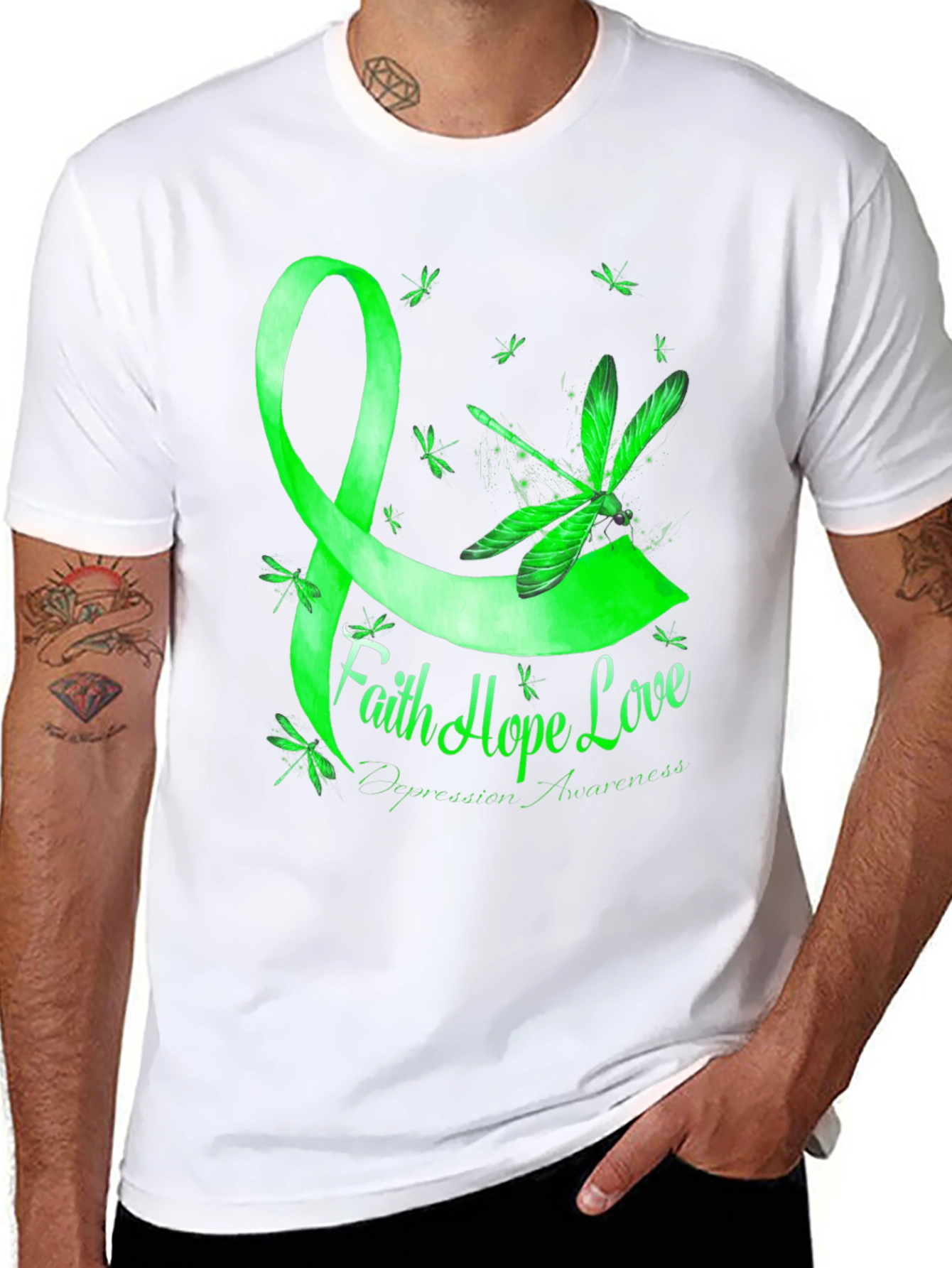 Faith Hope Love Depression Awareness T-Shirt
