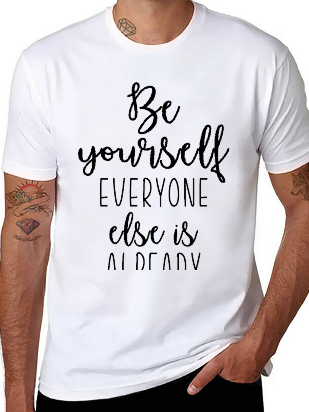 Be Yourself Black Graphic T-Shirt