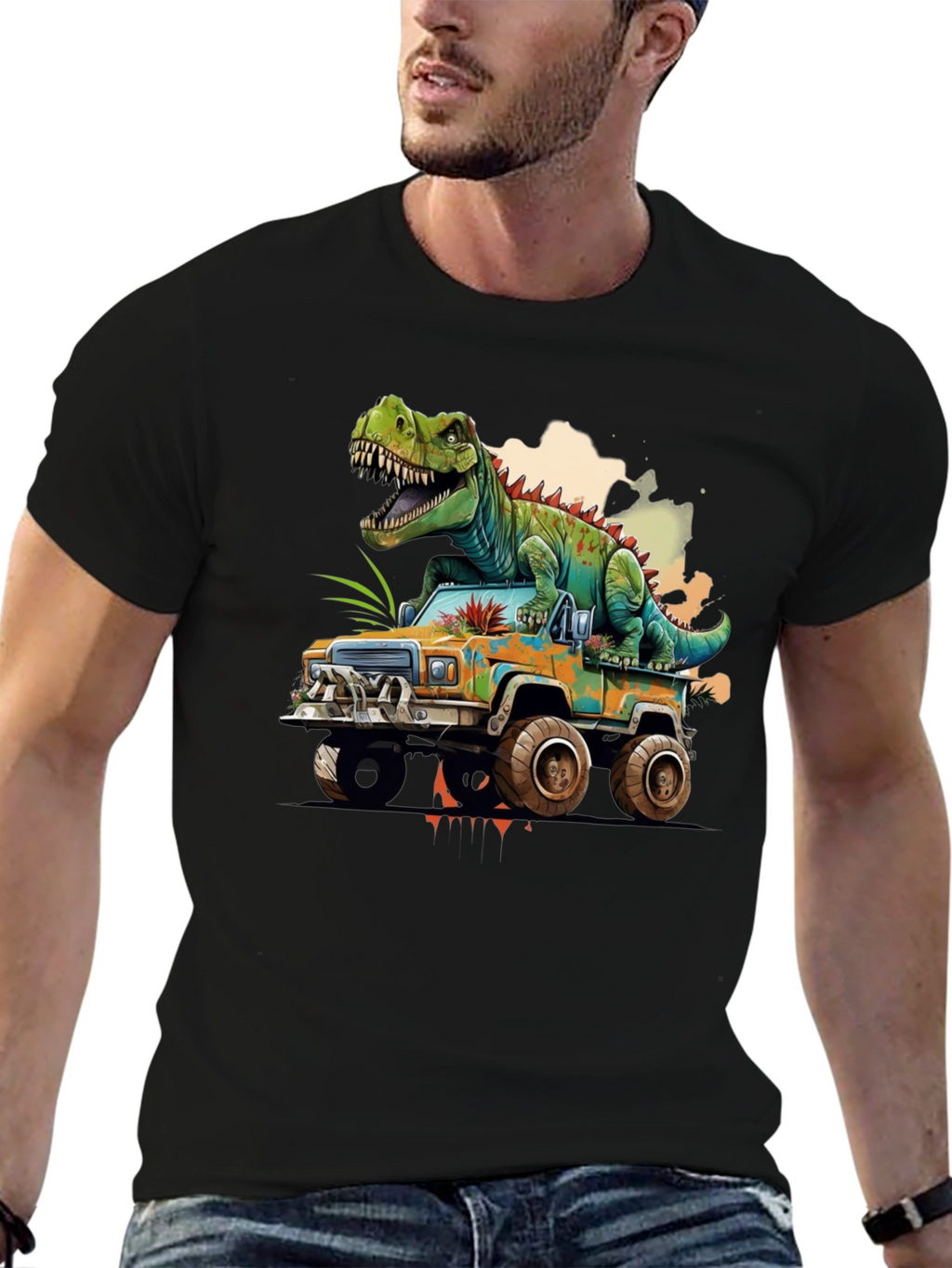 Dinosaur Truck Graphic T-Shirt