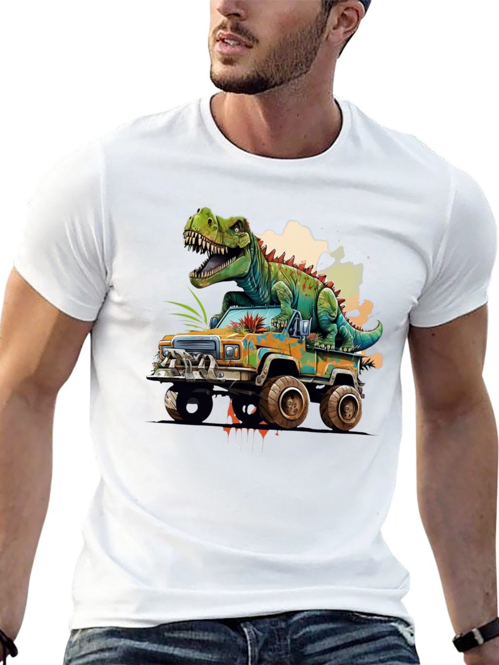 Dinosaur Truck Graphic T-Shirt