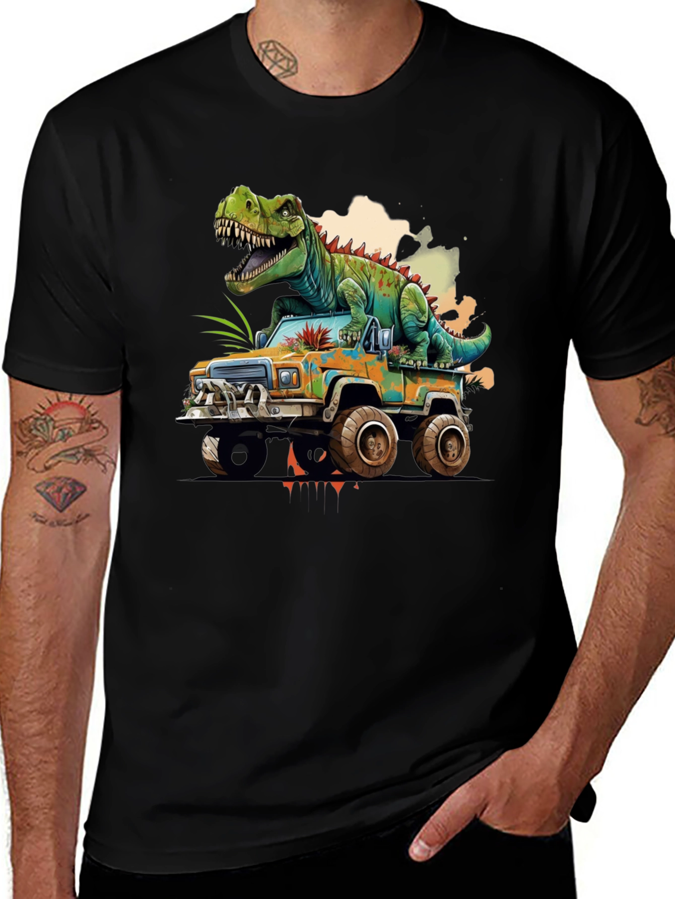 Dinosaur Truck Graphic T-Shirt