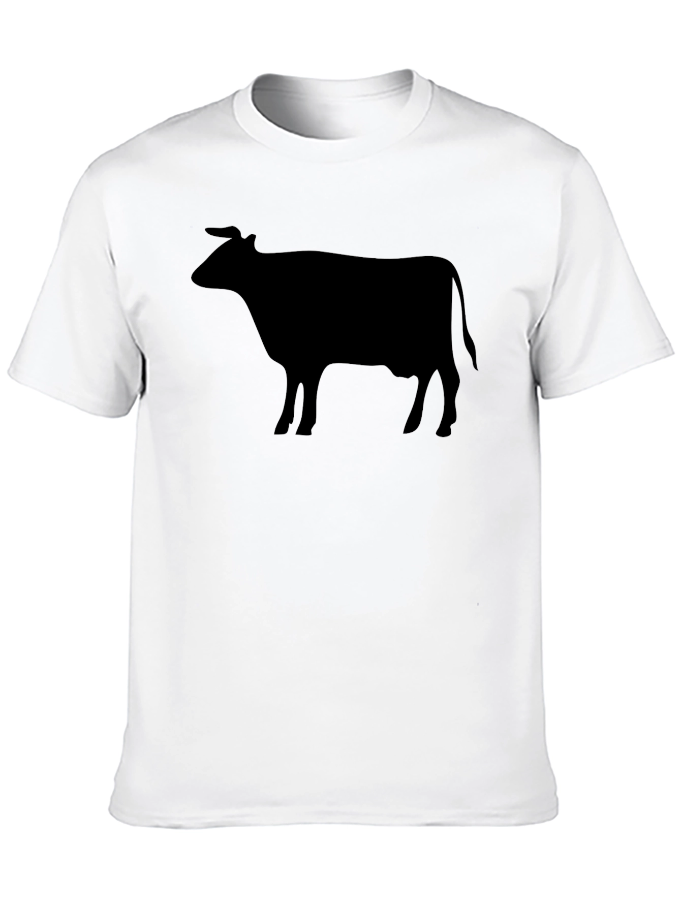 Cow Silhouette Graphic Tee - Black