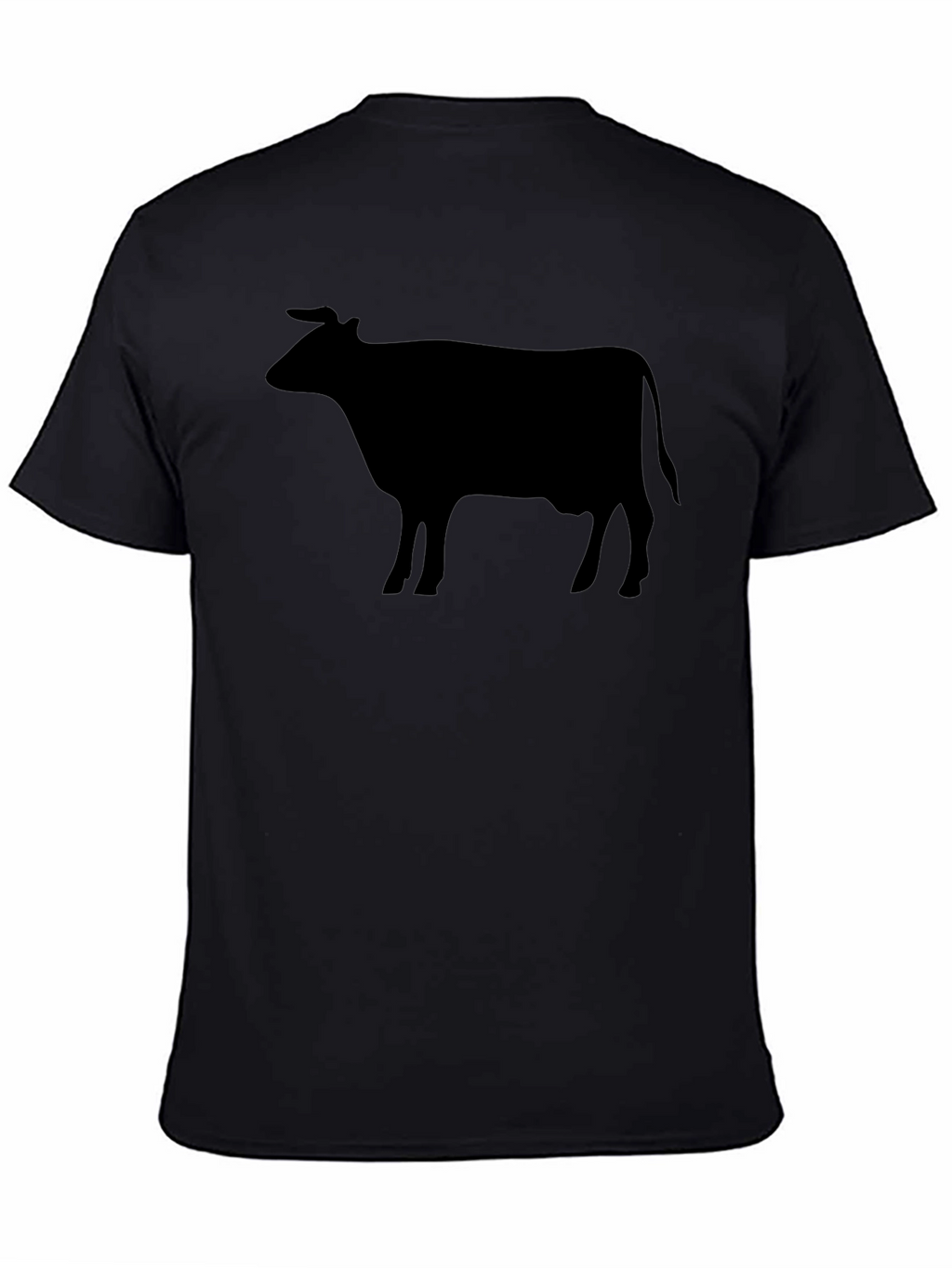 Cow Silhouette Graphic Tee - Black