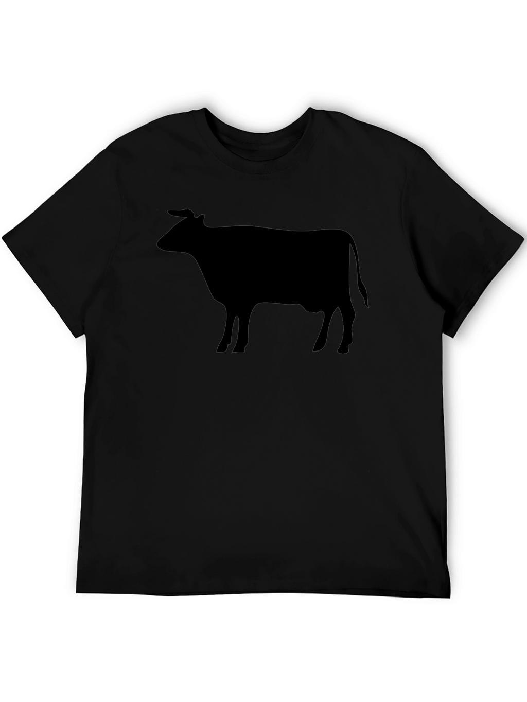 Cow Silhouette Graphic Tee - Black