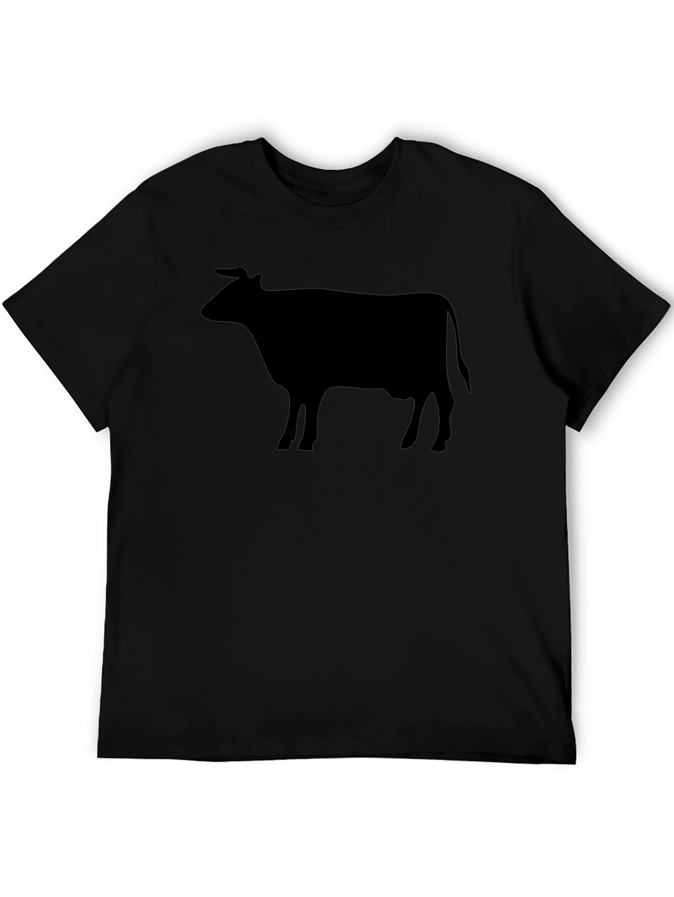 Cow Silhouette Graphic Tee - Black