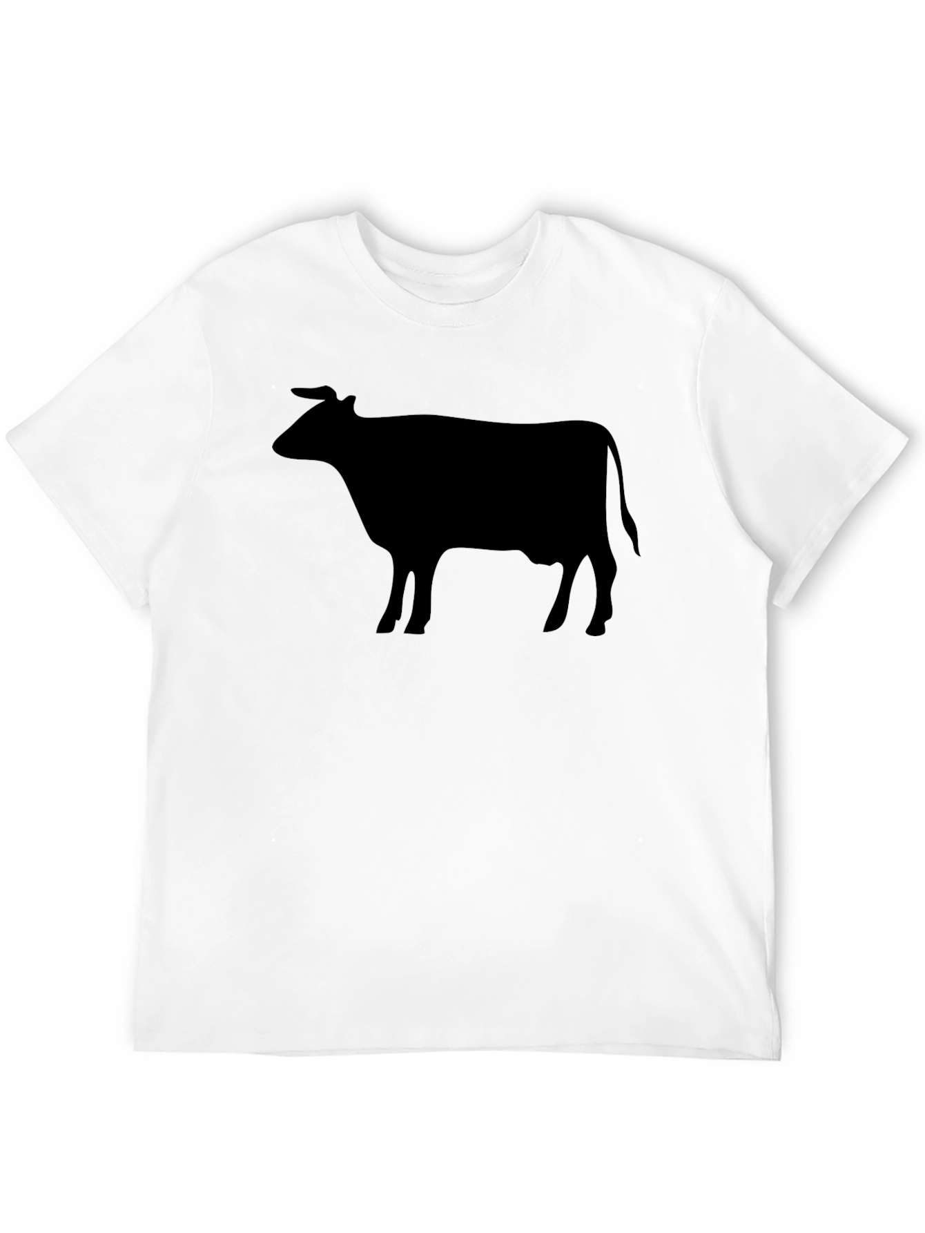 Cow Silhouette Graphic Tee - Black