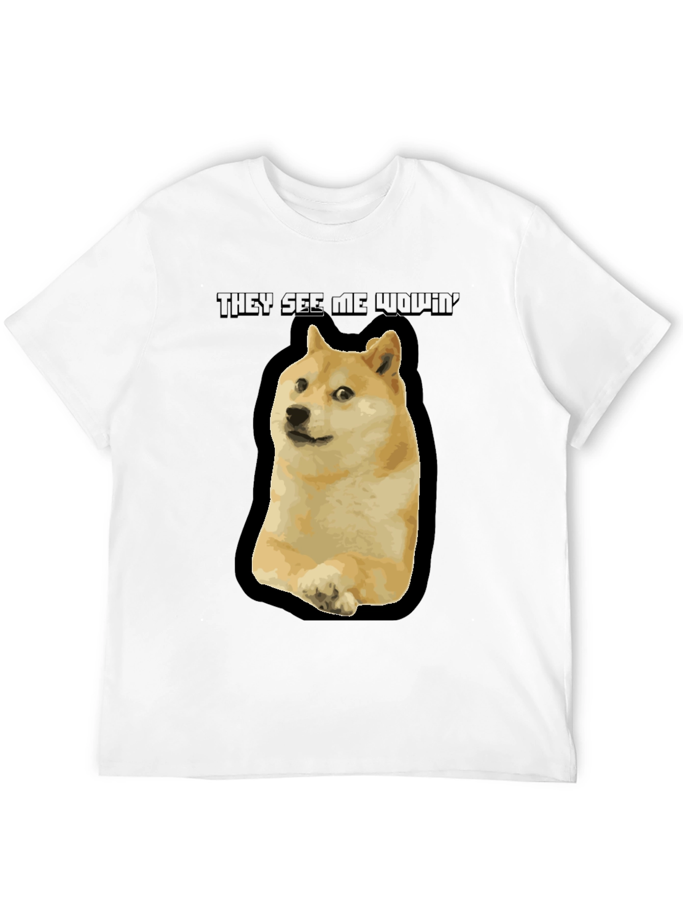 Doge Meme T-Shirt - They See Me Wowin Black Tee