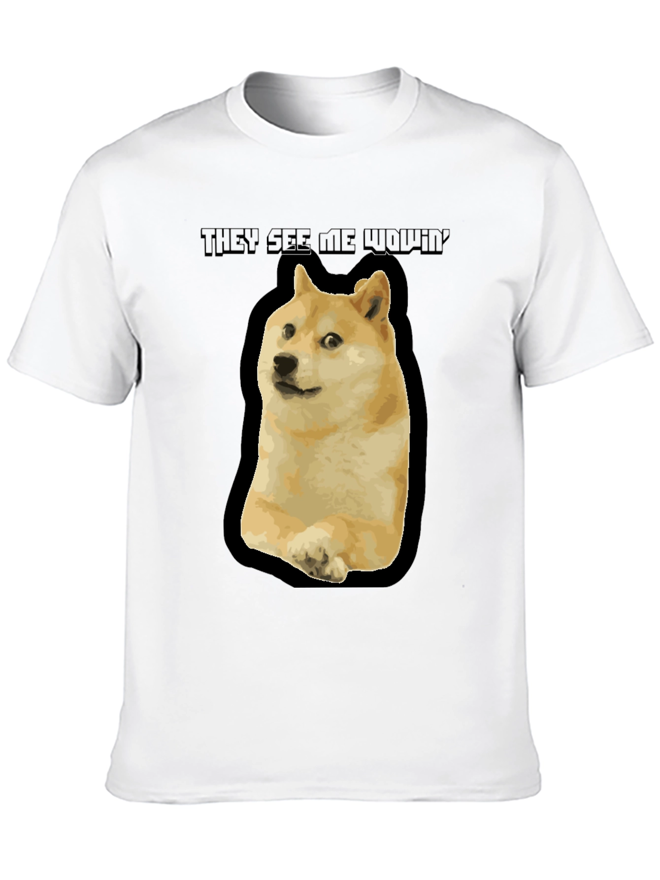 Doge Meme T-Shirt - They See Me Wowin Black Tee