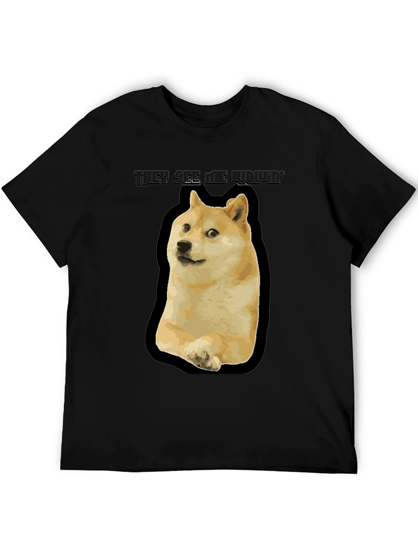 Doge Meme T-Shirt - They See Me Wowin Black Tee